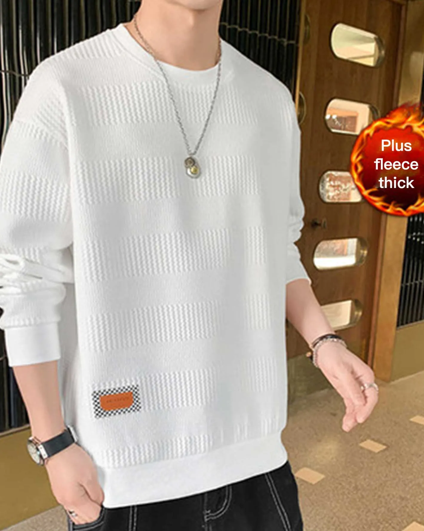 New Basic Crewneck Sweatshirt Man Standard