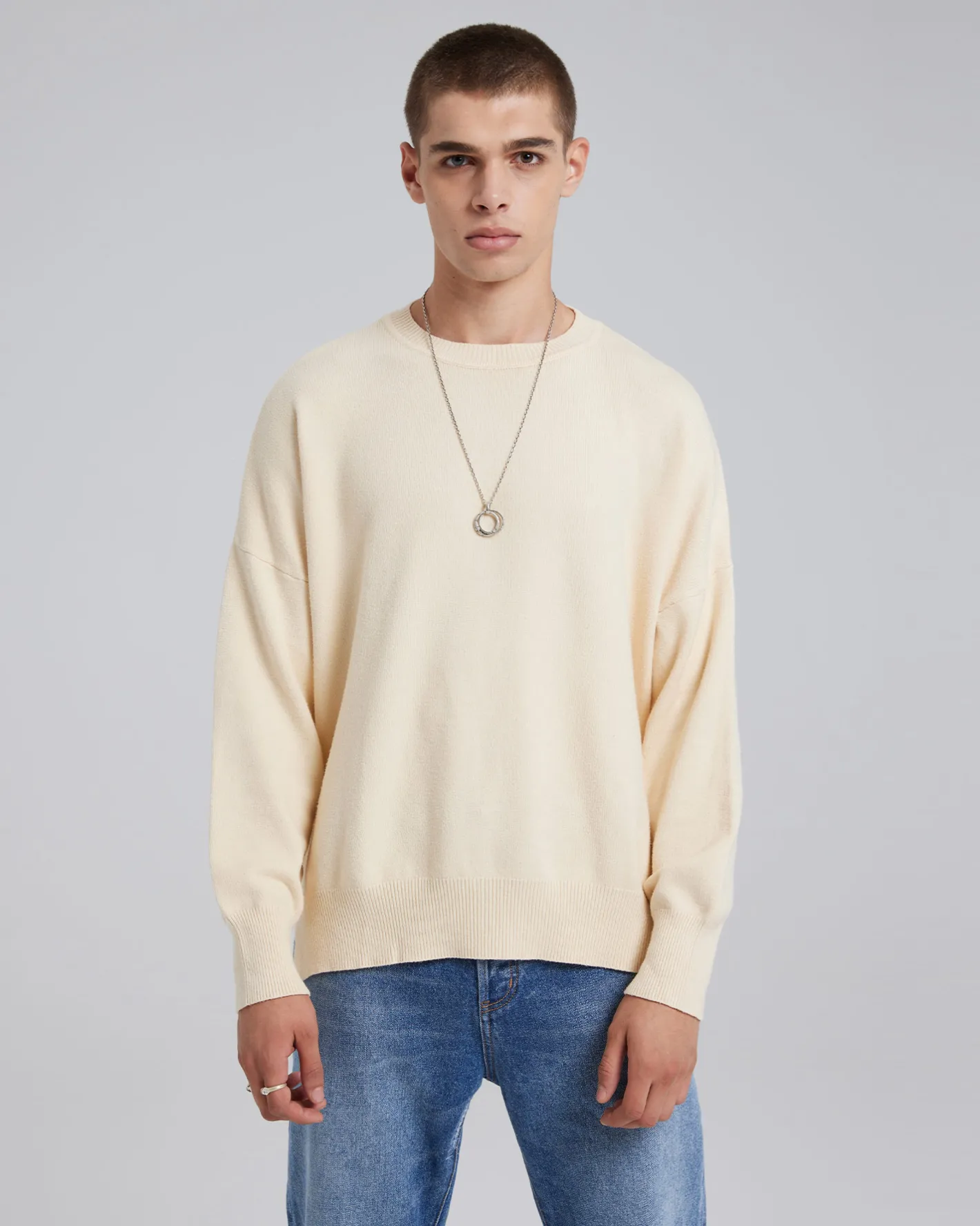 Cheap Classic Wool-Cashmere Sweater Man Standard