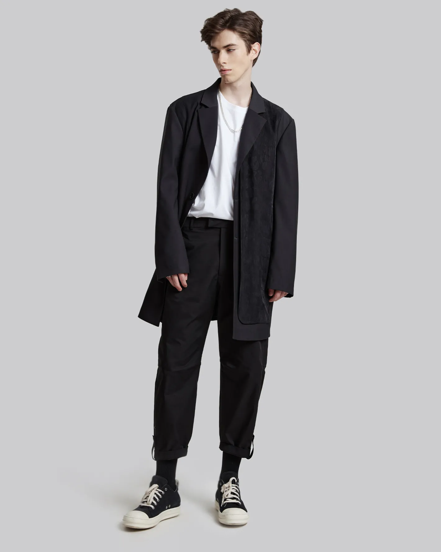 Cheap Coat With A Double-Layered Front Set Man Blazer