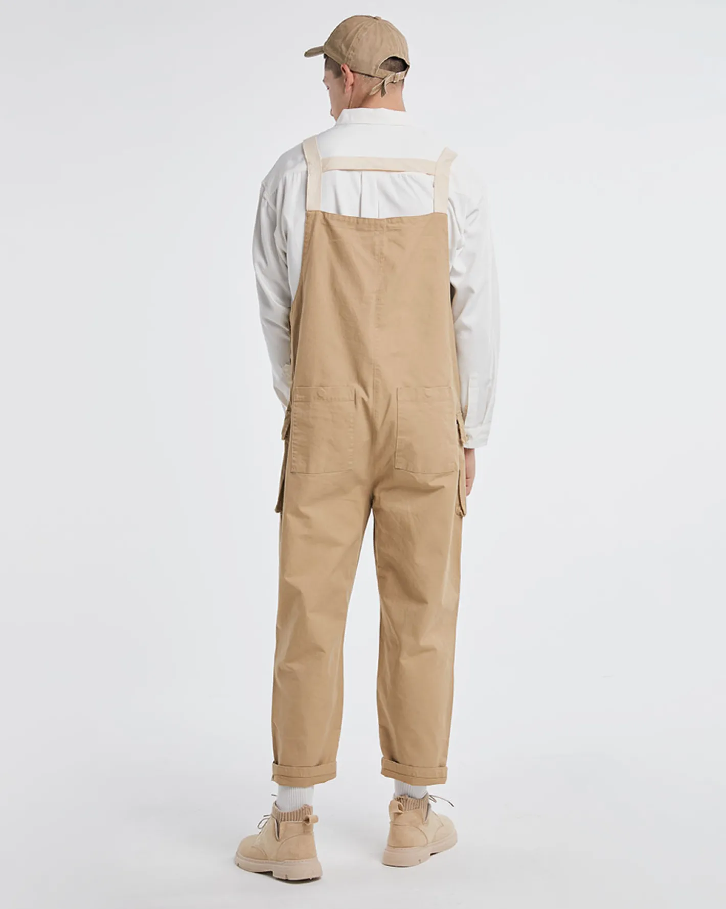 New 100% Cotton Pocket Bib Overalls Man Standard Trousers