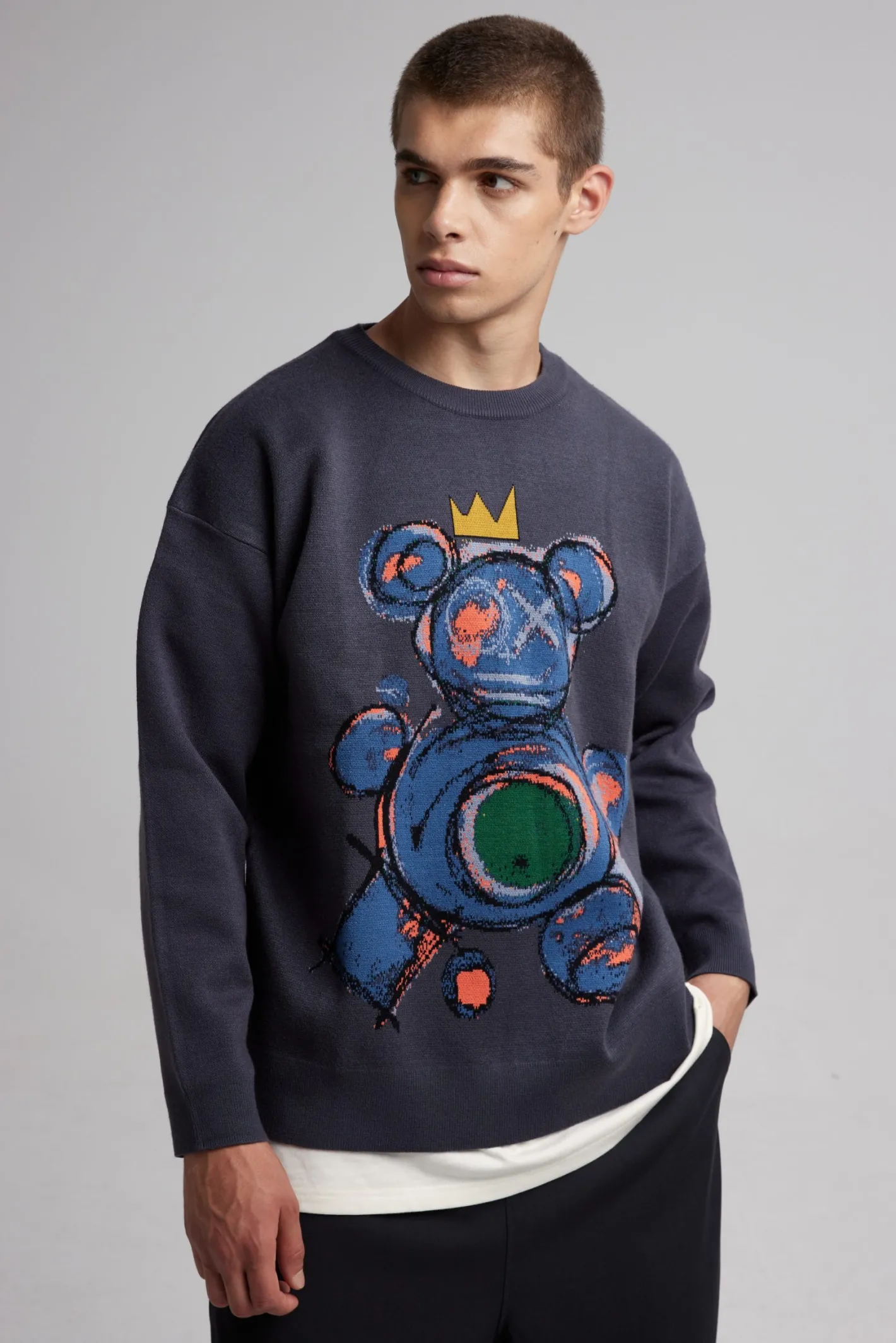 Best Crewneck With Teddy-Bear Graphics Man Standard