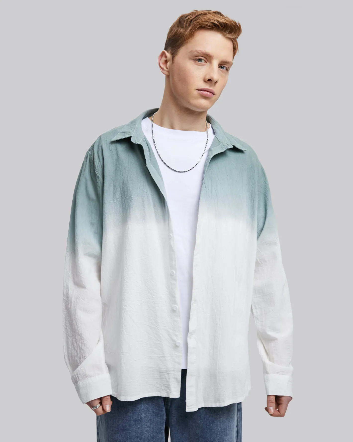 Sale Dip-Dyed Cotton Shirt Man Standard