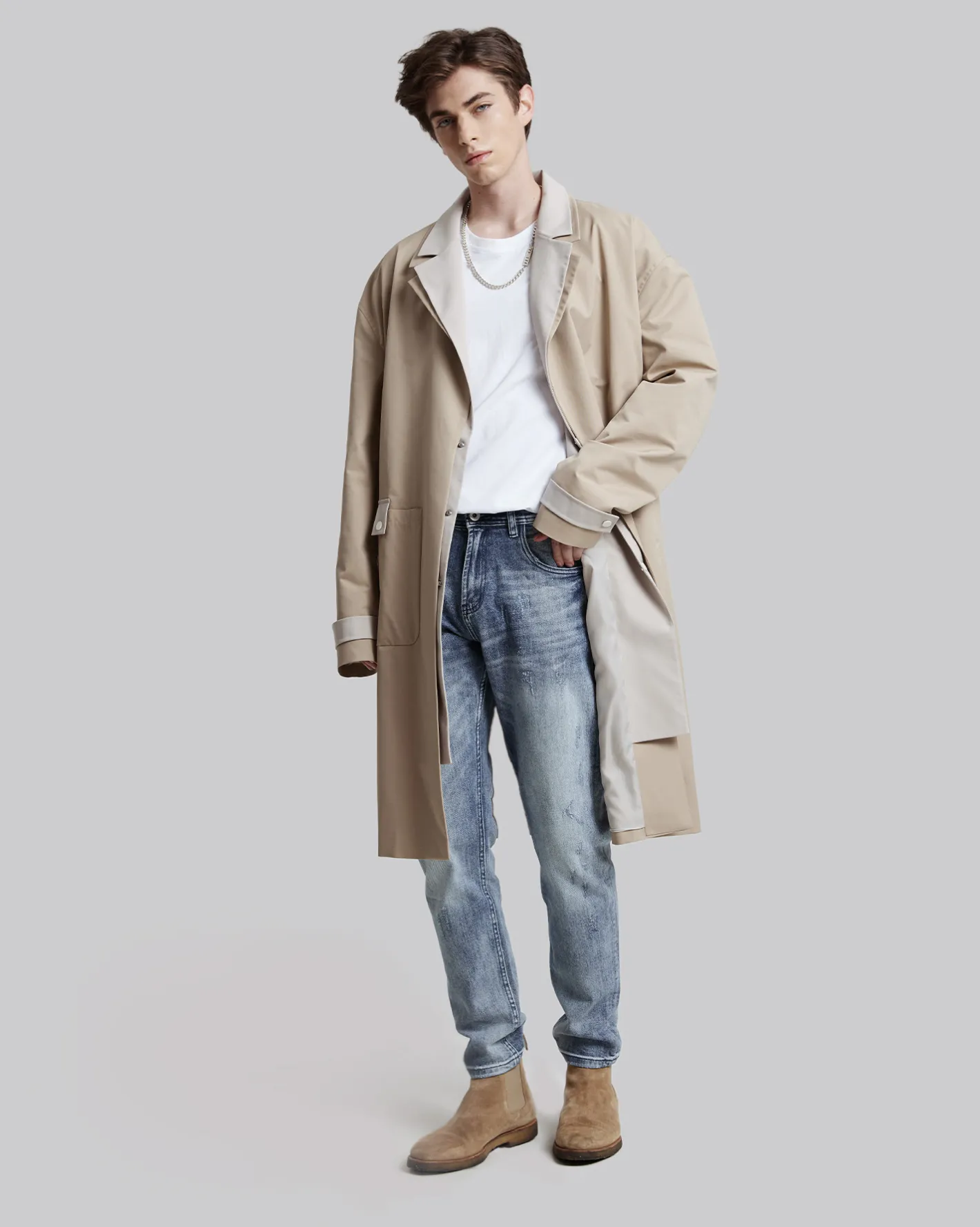 Outlet Double Lapel Coat Man Coat