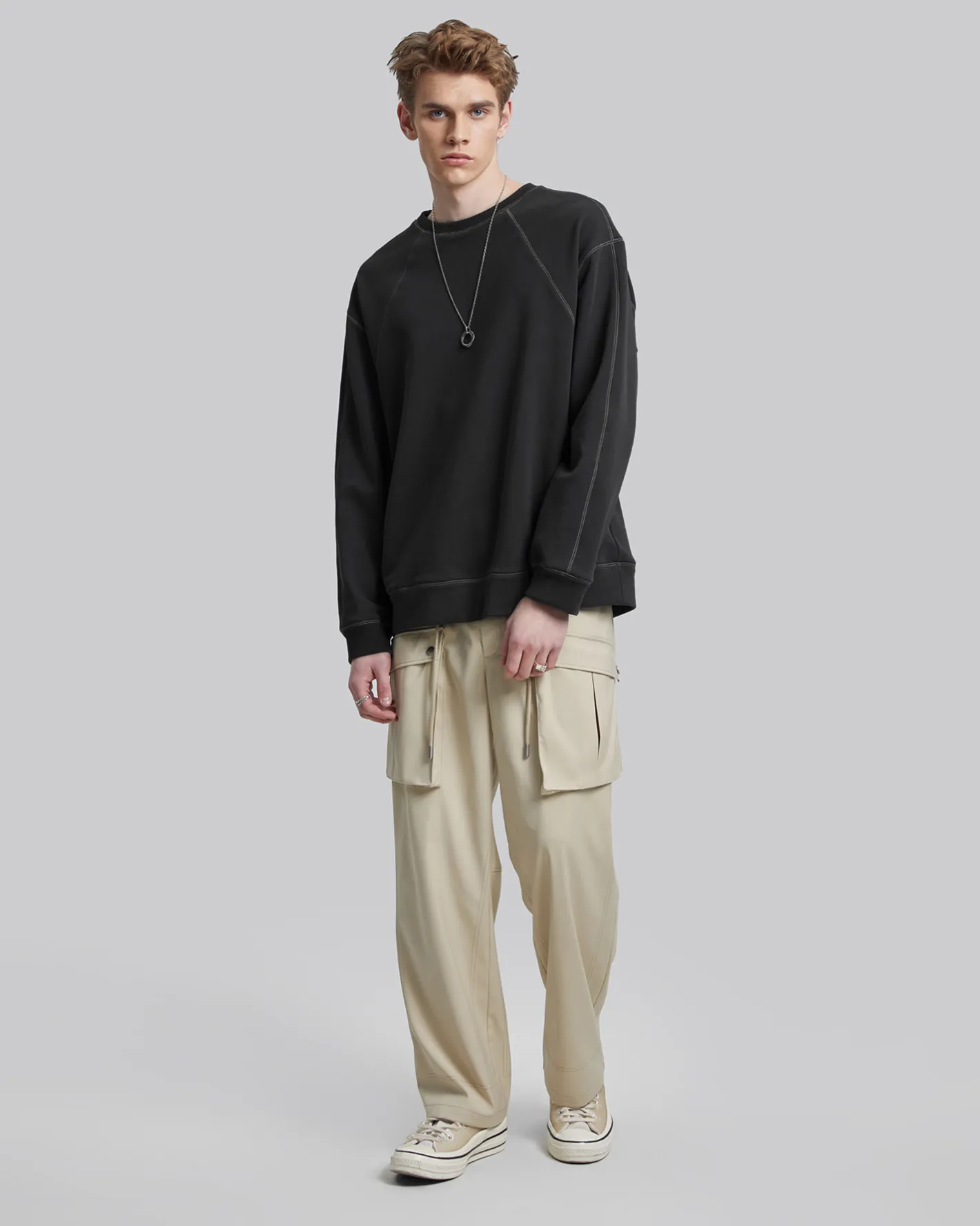 Shop Exposed Paneling Seam Sweatshirt Man Standard