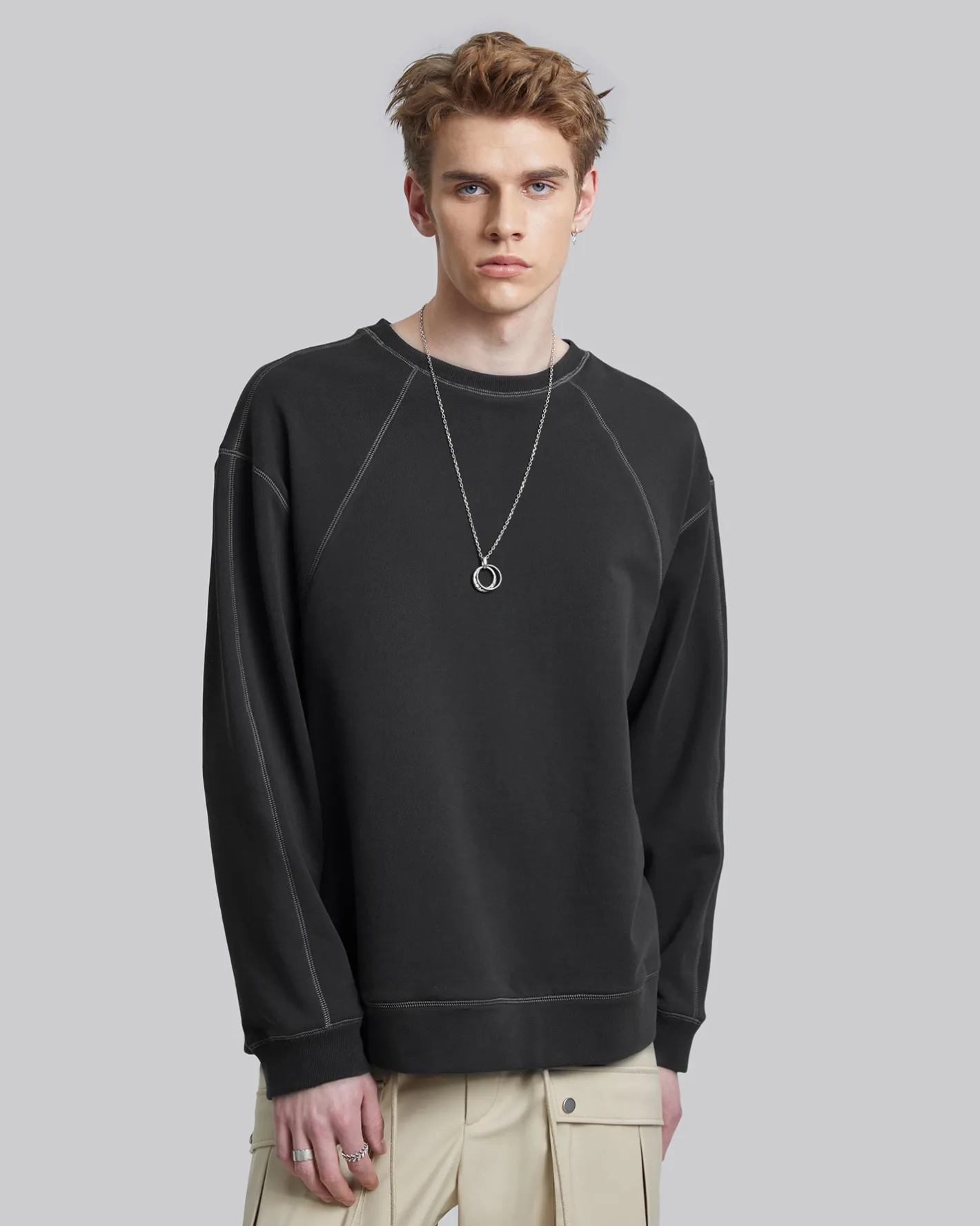 Shop Exposed Paneling Seam Sweatshirt Man Standard