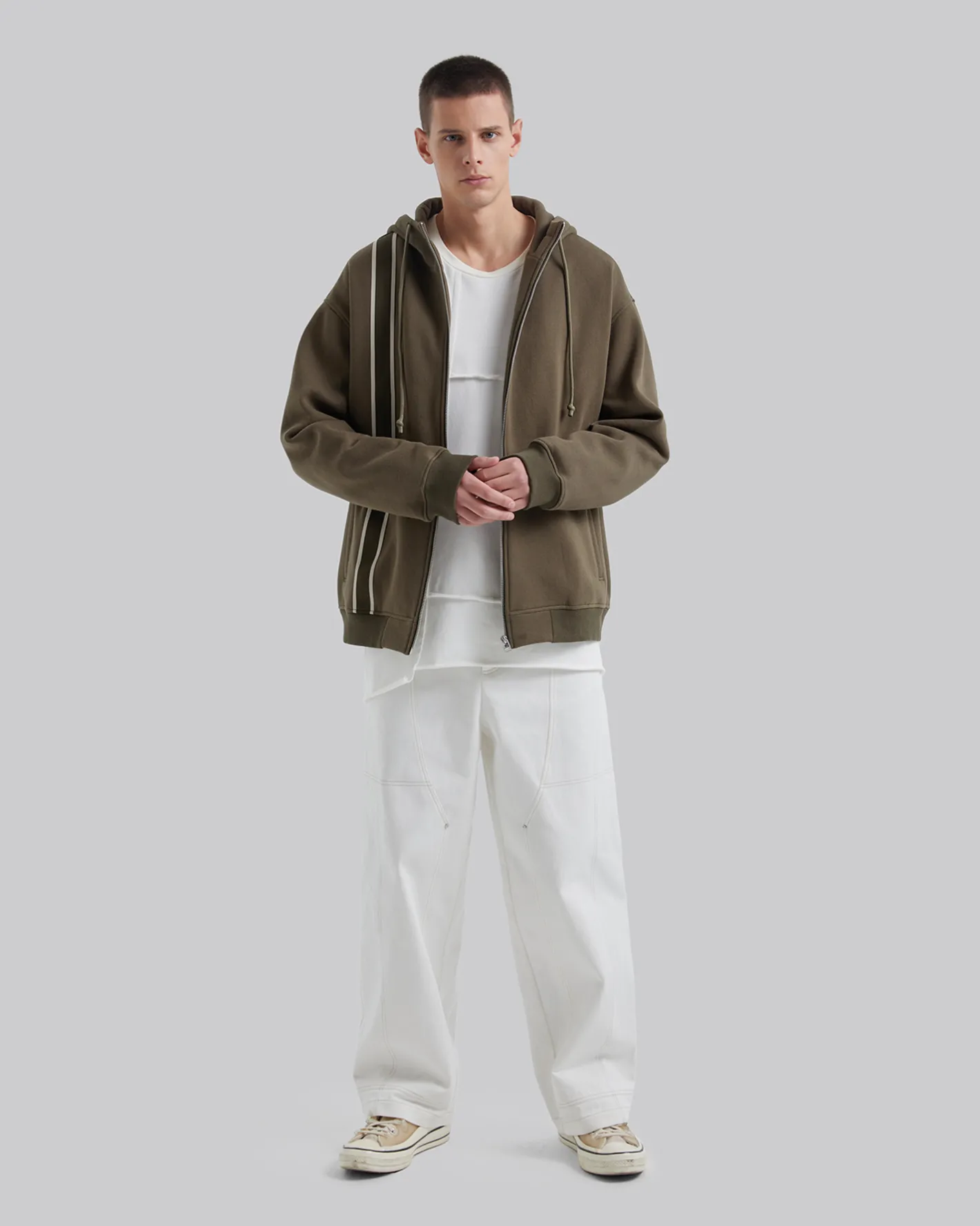 Store Exposed Seam Cargo Pants Man Standard Trousers