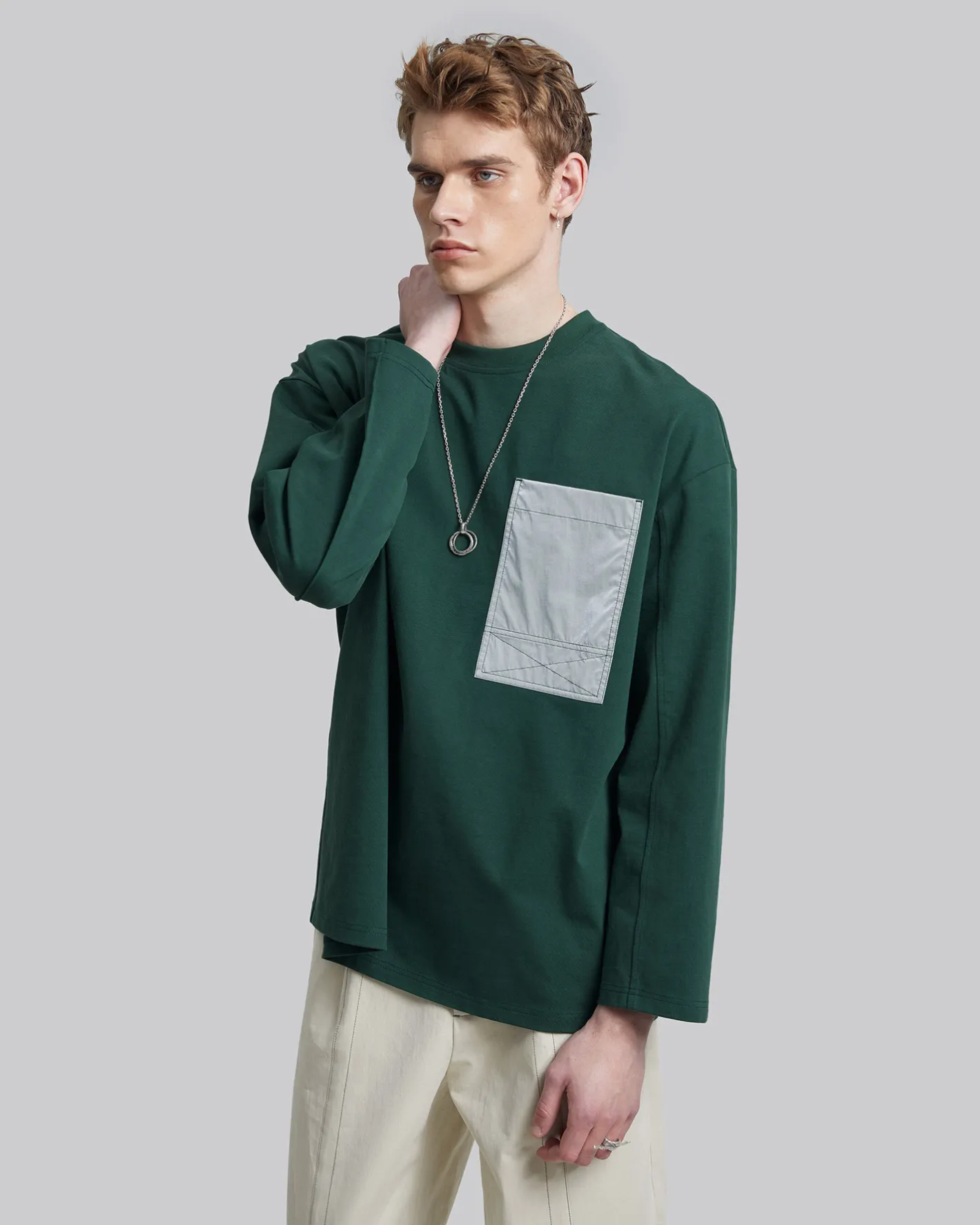 Clearance Exposed Seam Pocket Sweatshirt Man Standard