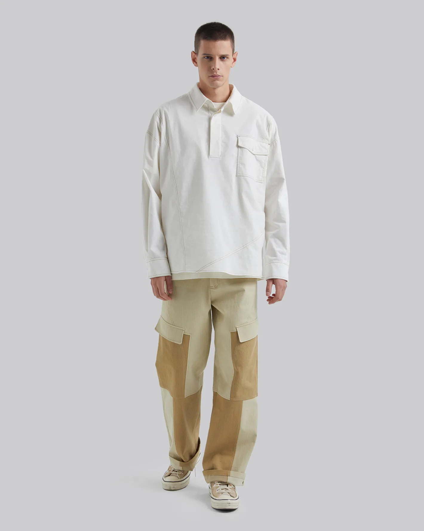 Outlet Exposed Seam Polo-Shirt Man Standard