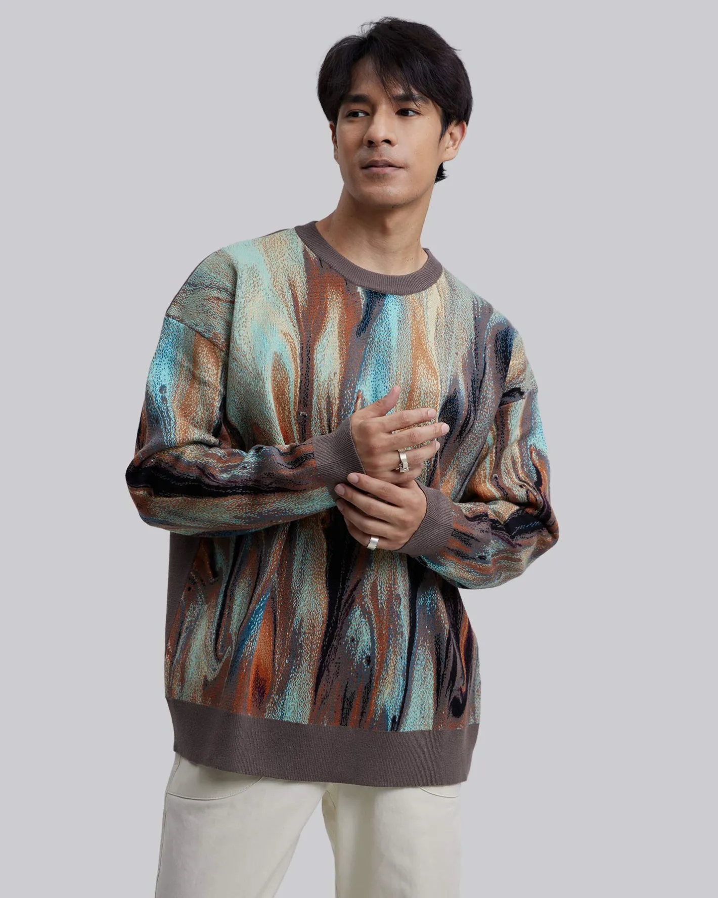 Best Sale Fluid-Art Graphics Ribbed Sweater Set Man Standard