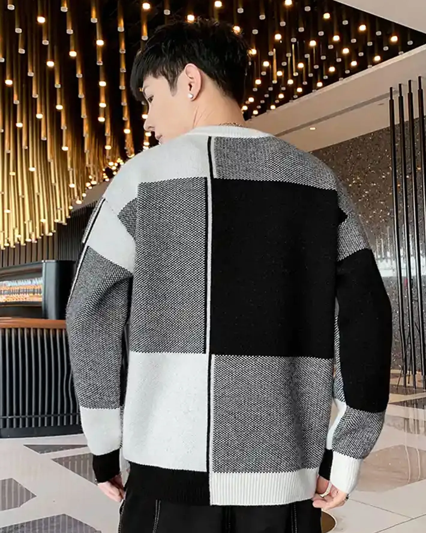 Best Knitted Colorblock Crew Jumper Man Standard