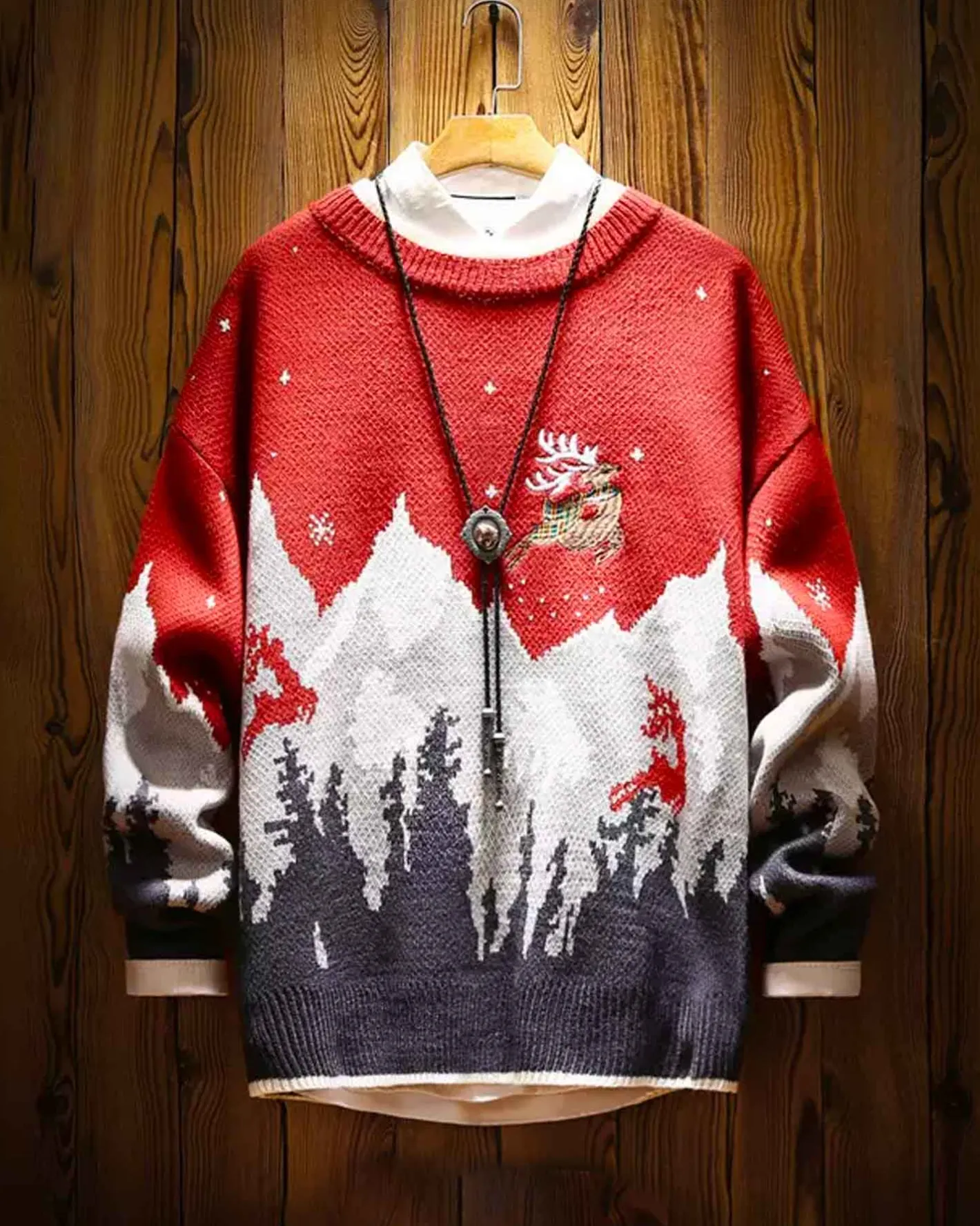 Best Knitted Crewneck Christmas Jumper Man Standard