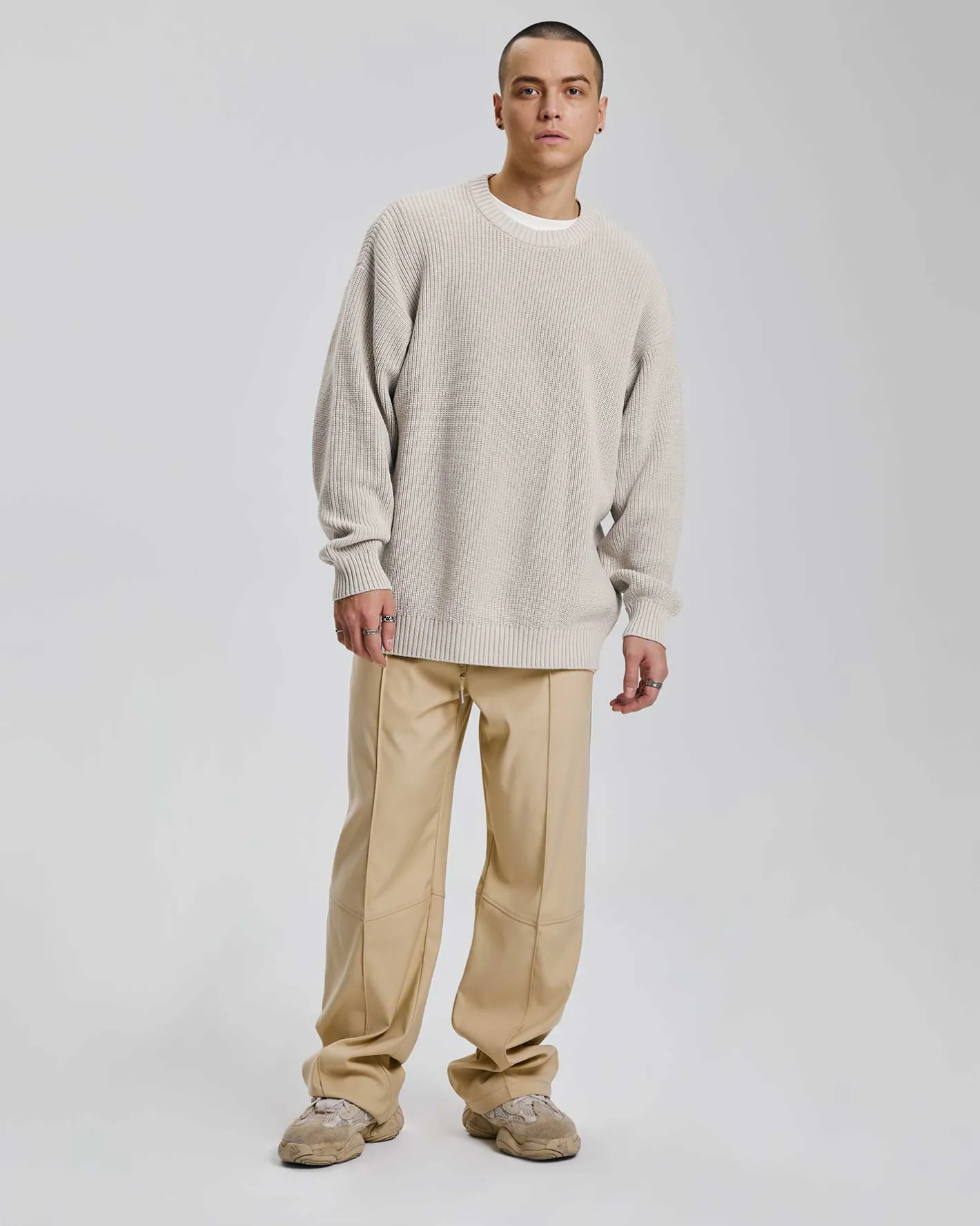 Fashion Knitted Crewneck Sweater Man Standard