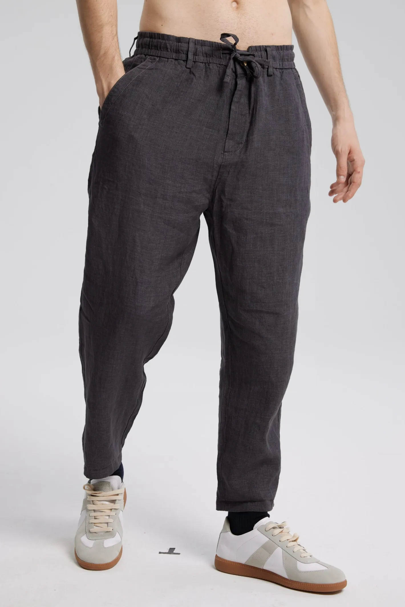 Flash Sale 1 × Light Linen Pants Man Standard Trousers