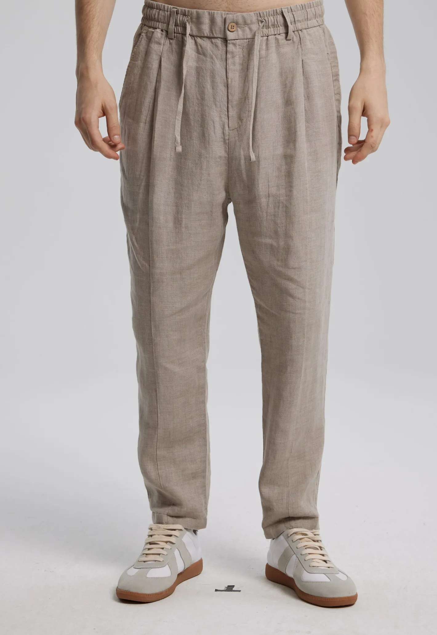 Shop Light Linen Pants Man Standard Trousers