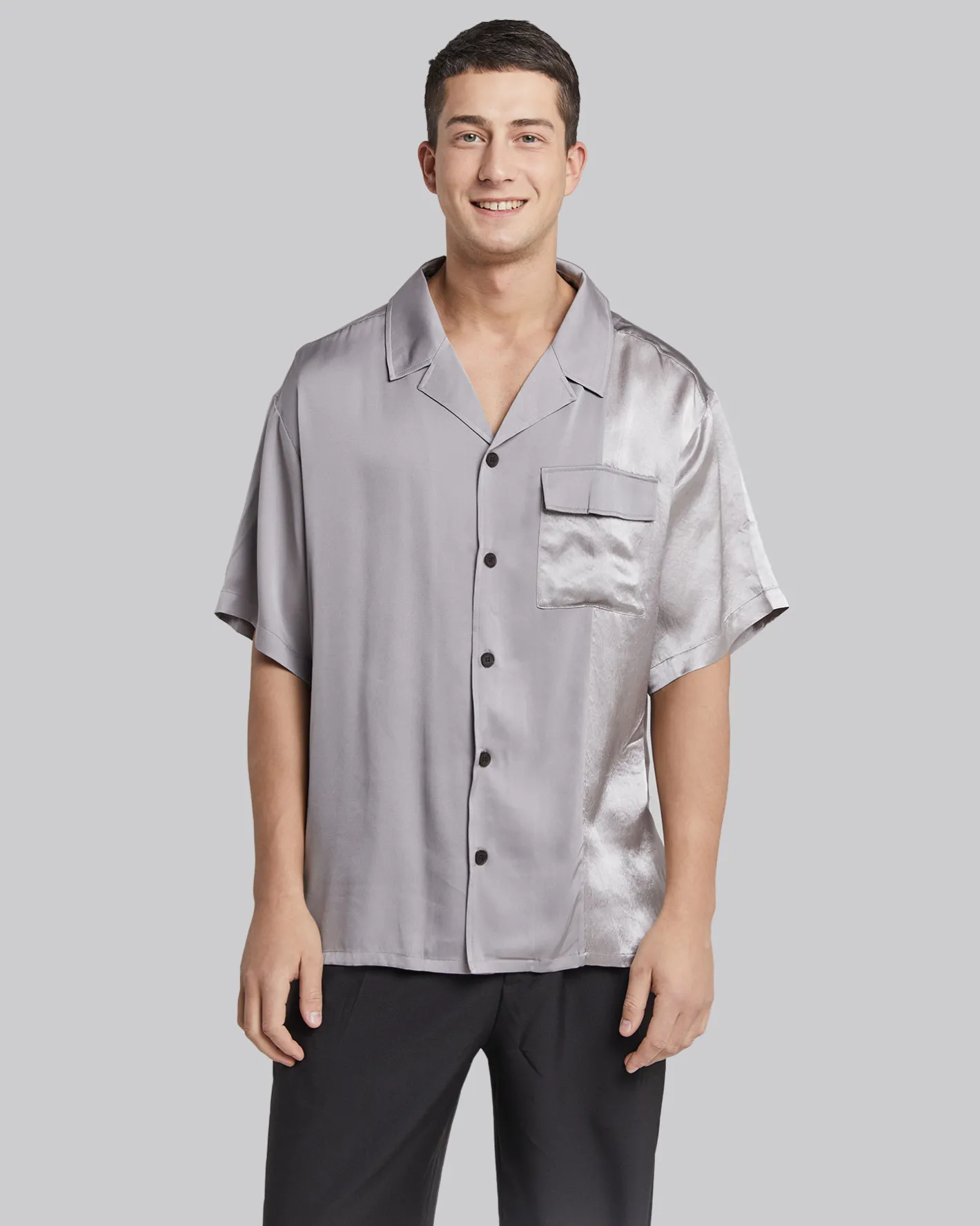 Store Lightweight Silk Short Sleeve Shirt Man Standard