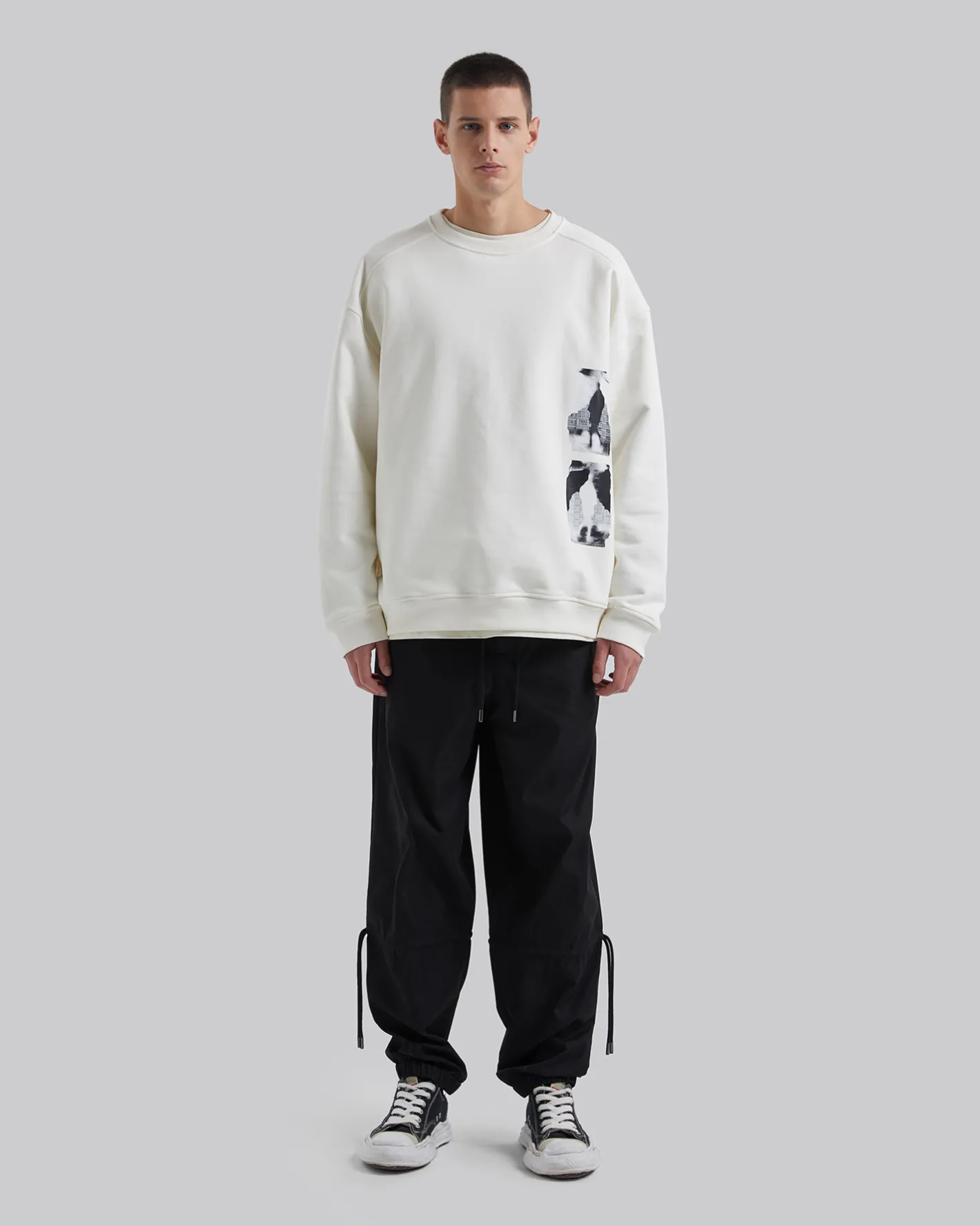 Sale Loose-Fit Drawstring Sweatpants Man Standard Trousers