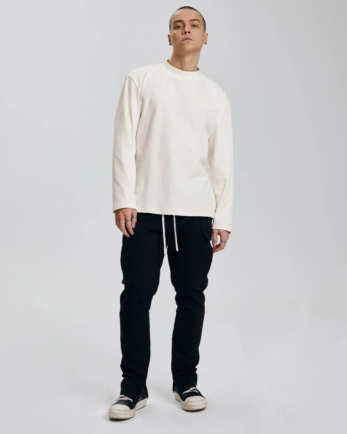 Discount Mock Neck Long-Sleeve T-Shirt Man Standard