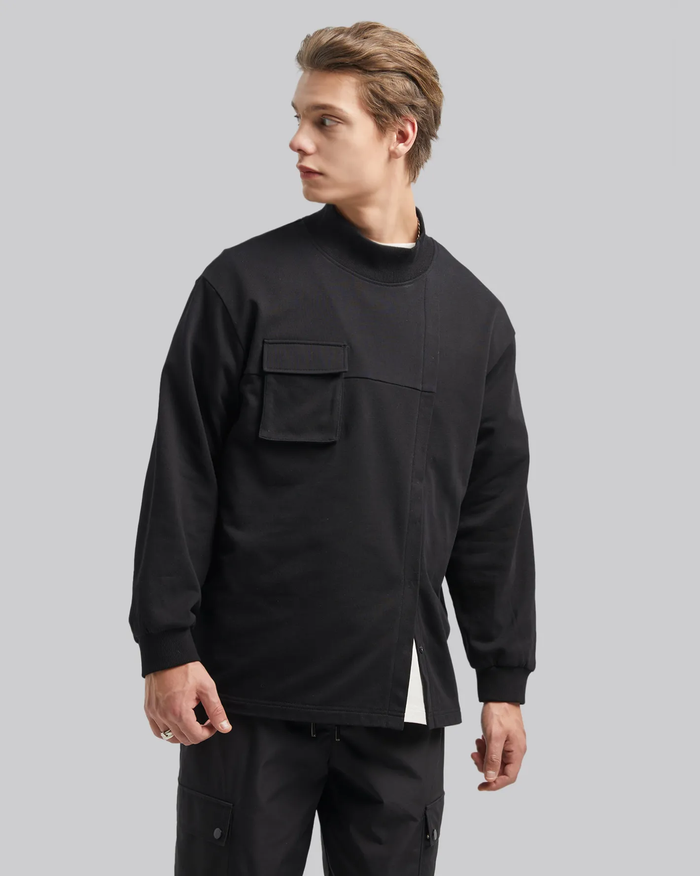 Clearance Off Center Pleat Sweatshirt Man Standard