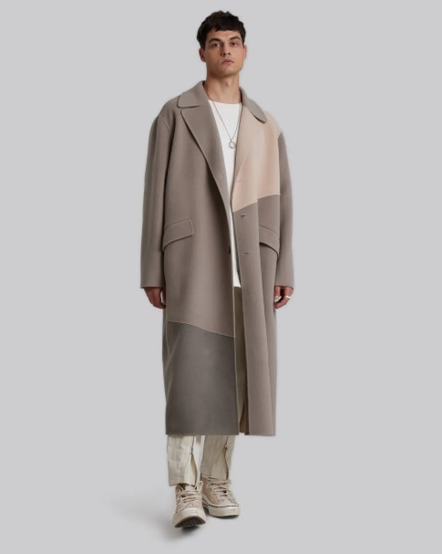 Clearance Paneled Cashmere Coat Man Coat