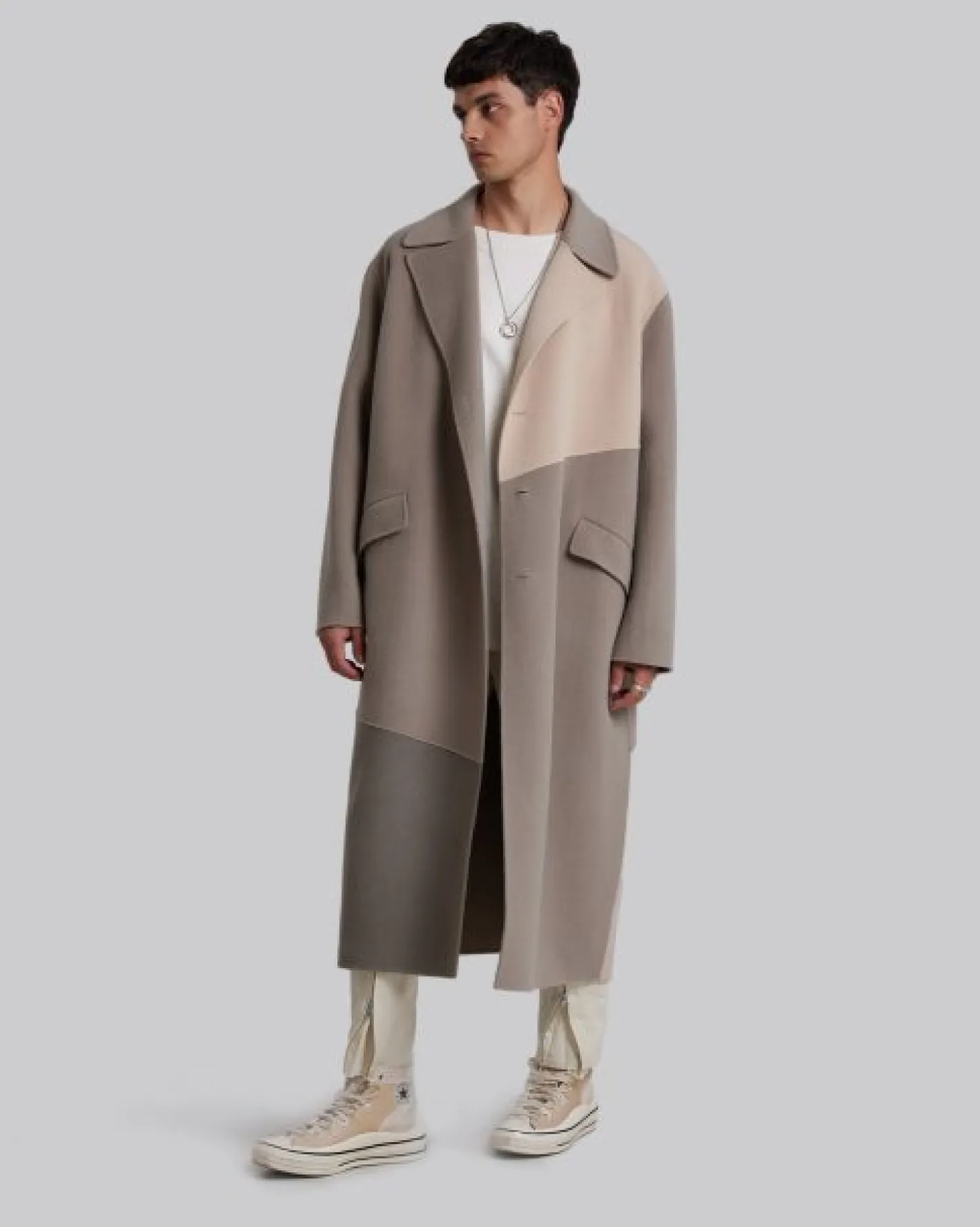 Cheap Paneled Cashmere Coat Set Man Coat