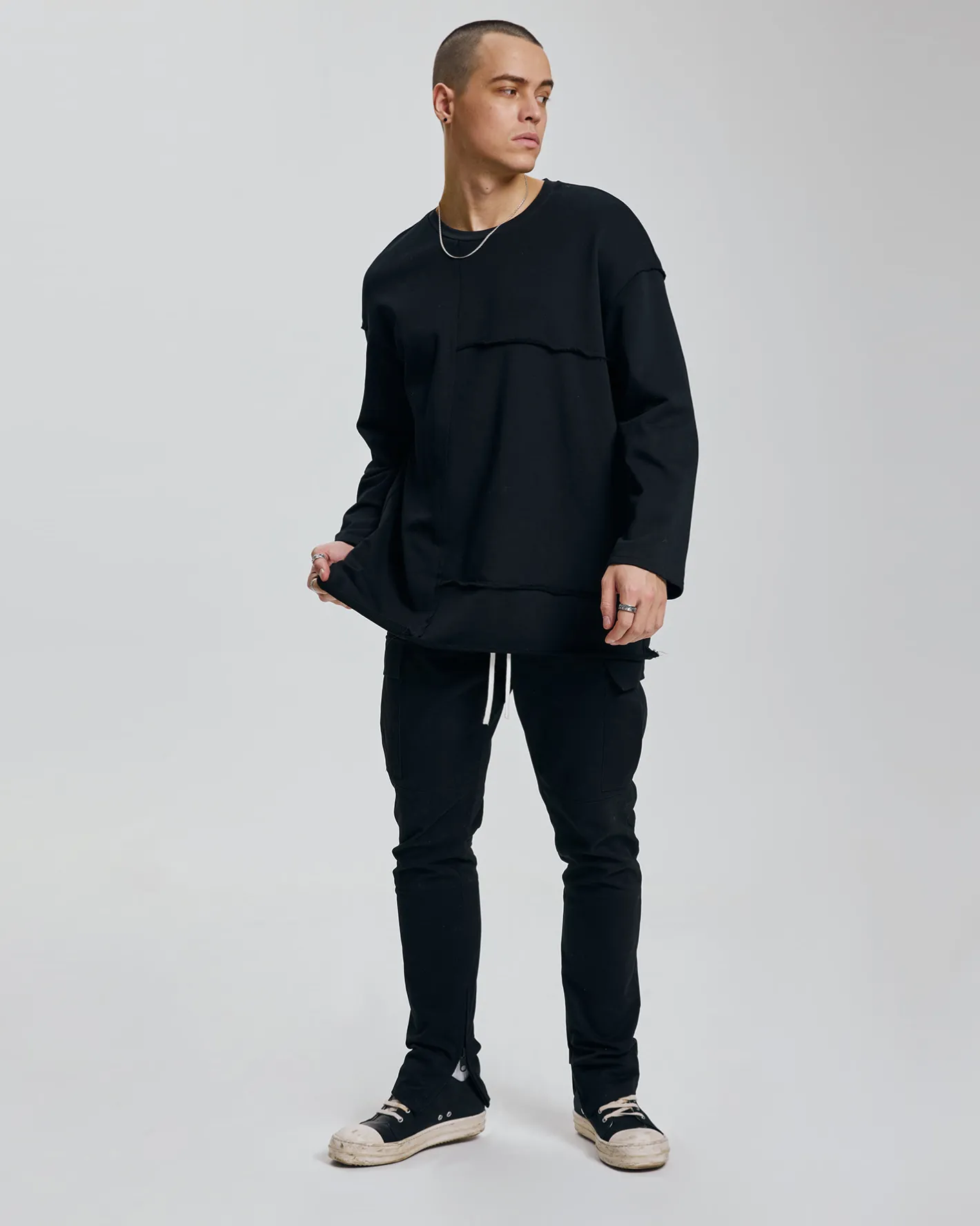 Shop Paneled Long-Sleeve T-Shirt Man Standard