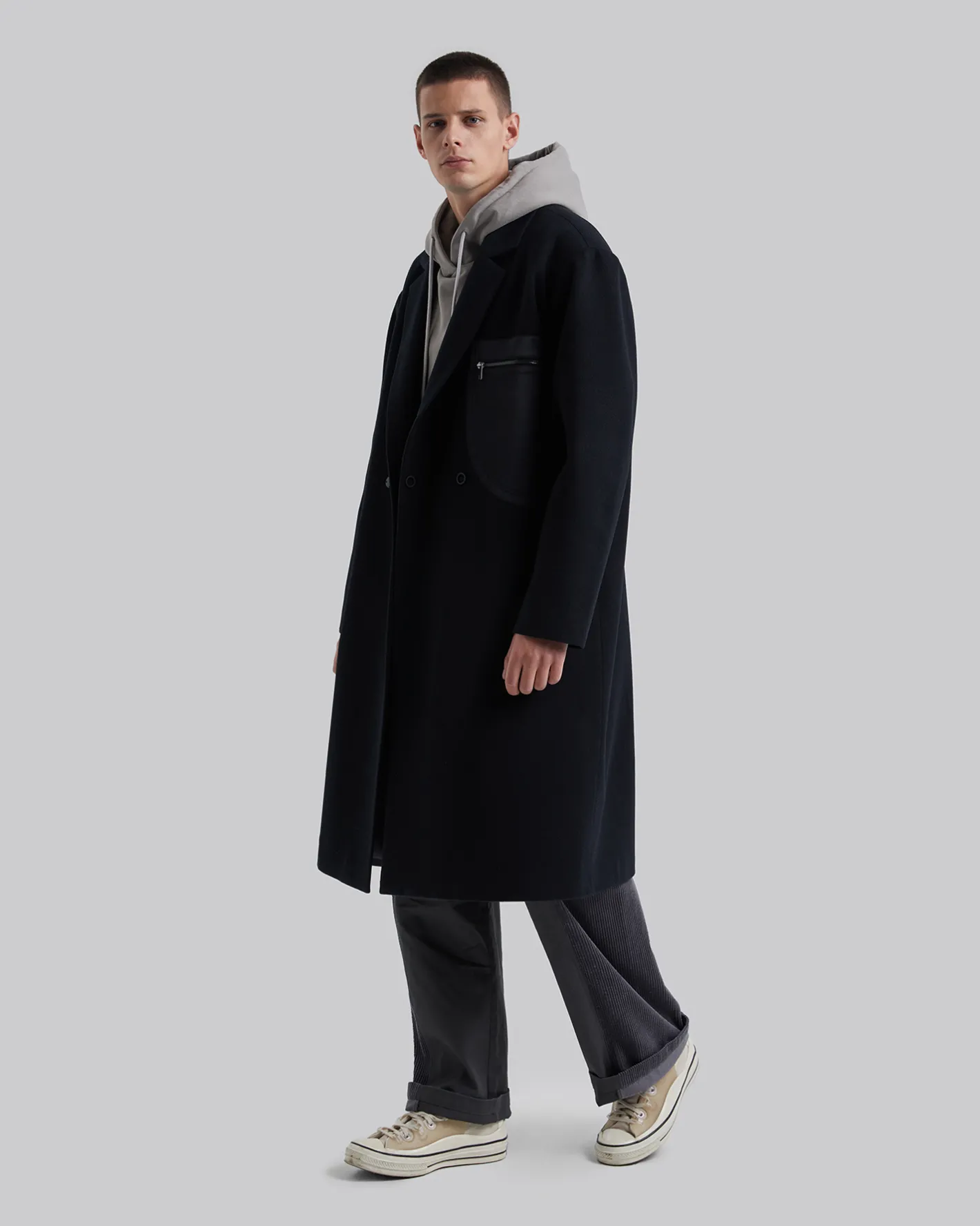 Store Patch Pocket Wool Coat Man Coat