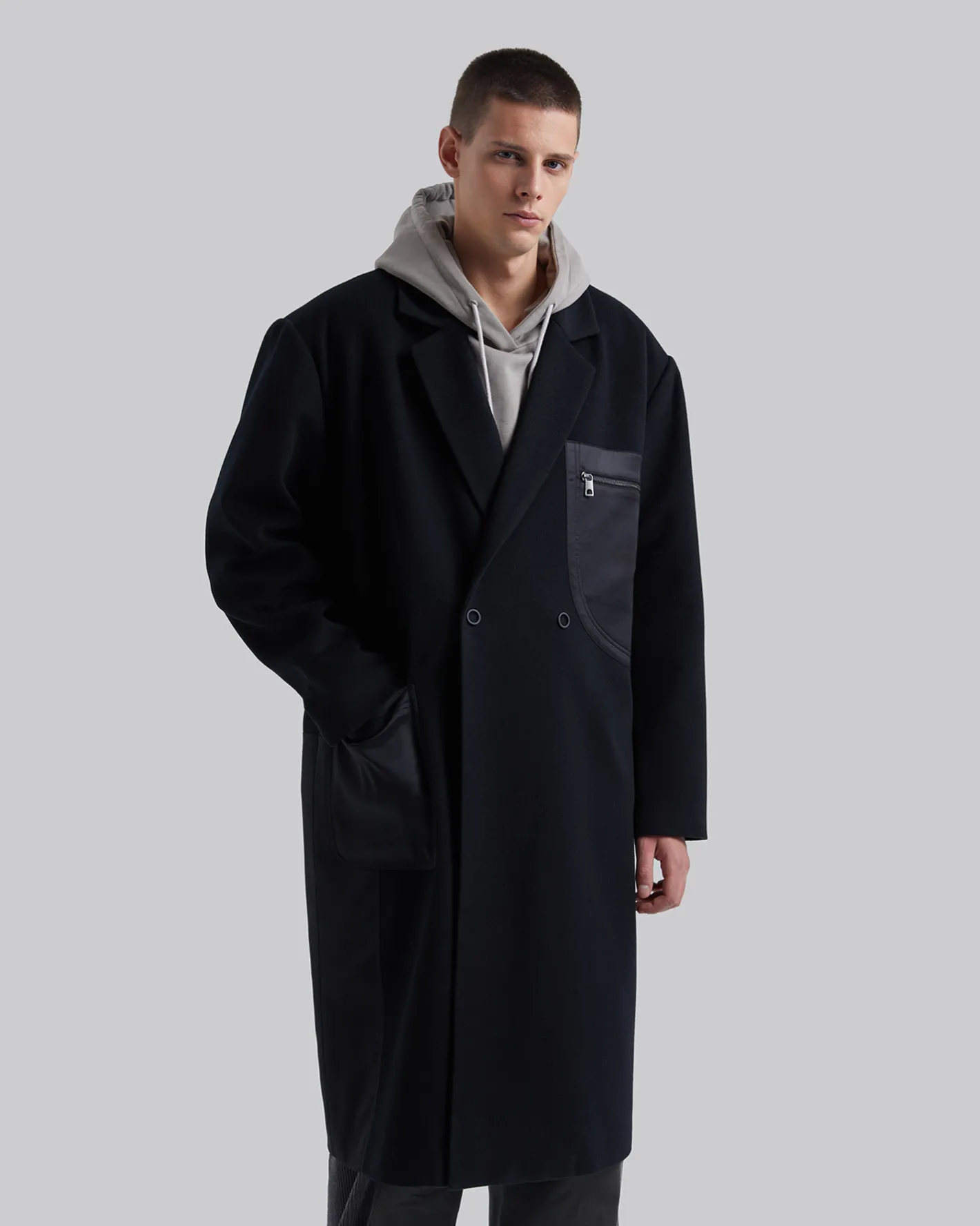 Store Patch Pocket Wool Coat Man Coat