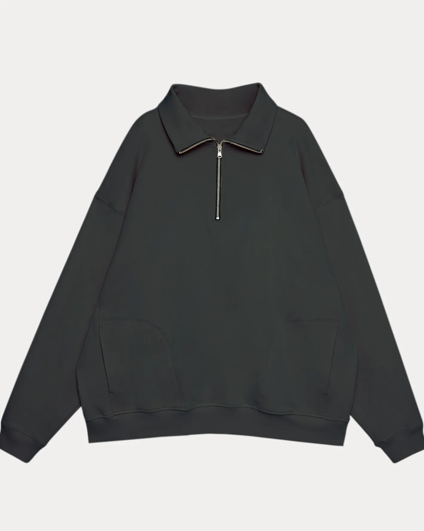 Clearance 1 × Plain Half-Zip Sweatshirt Man Standard