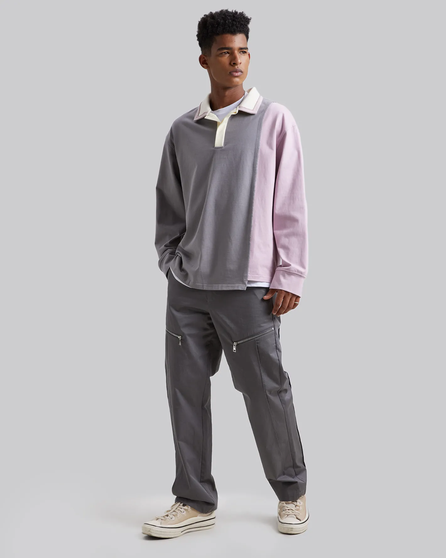 Online Pleated Pants With Zippers Man Standard Trousers