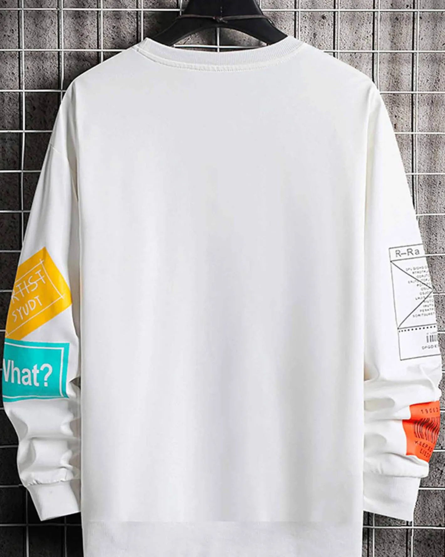 Online Printed Cotton Crewneck Pullover Man Standard