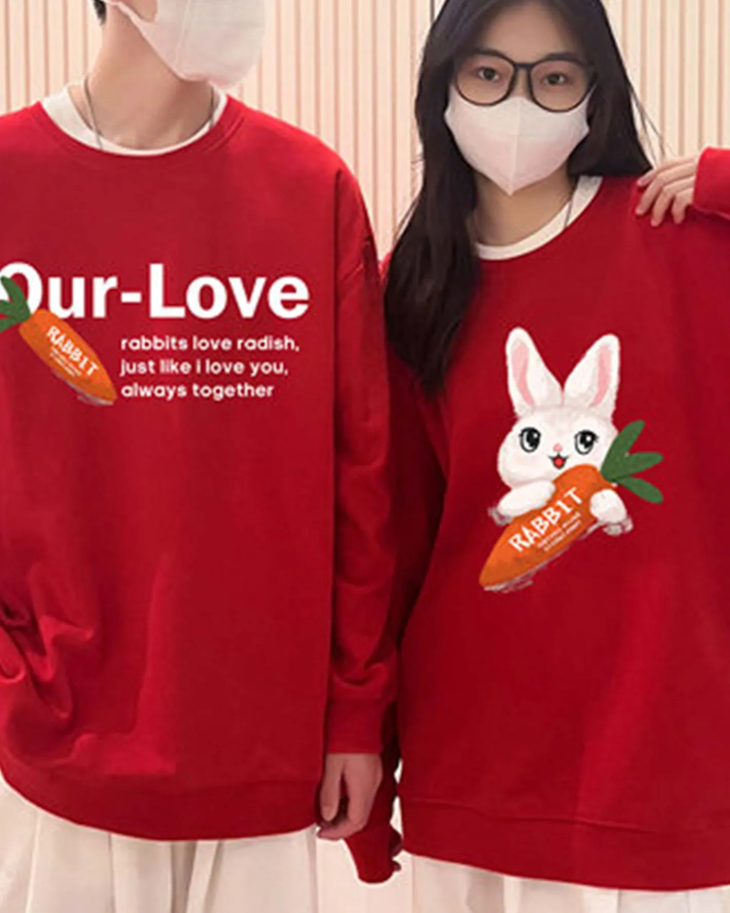 Clearance Rabbit & Carrot Crewneck Cotton Sweatshit Man Standard