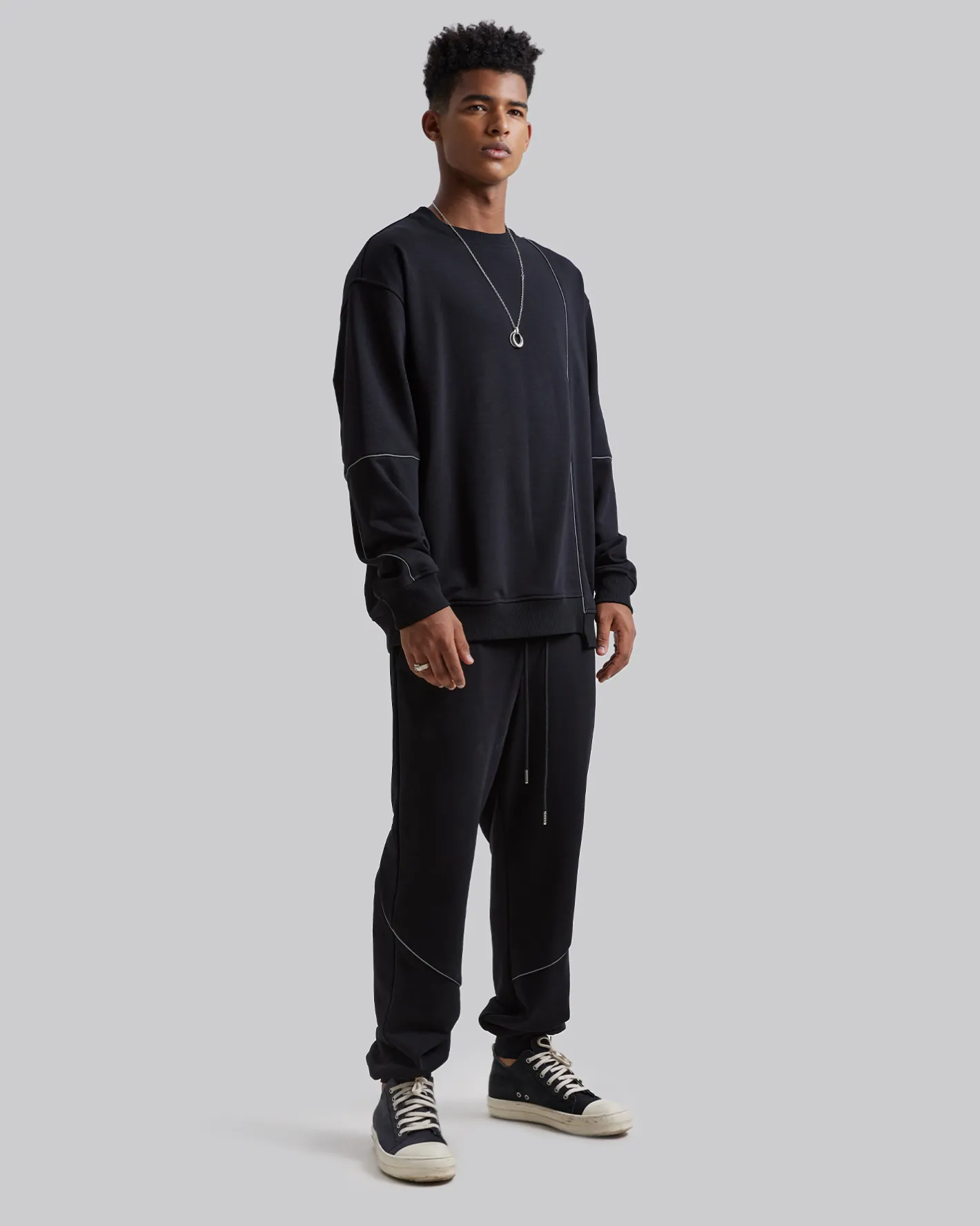 Sale Reflective Lines Track-Pants Man Standard Trousers