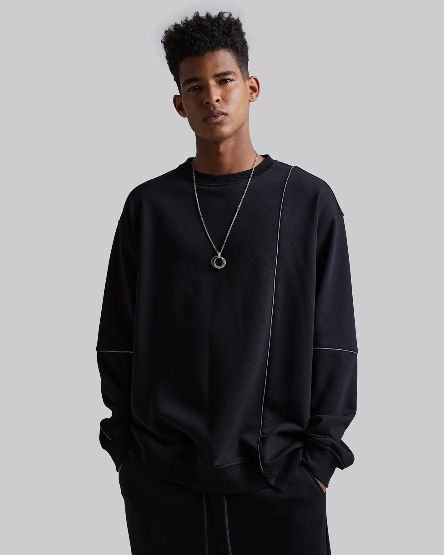 Sale Reflective Stripes Sweatshirt Man Standard