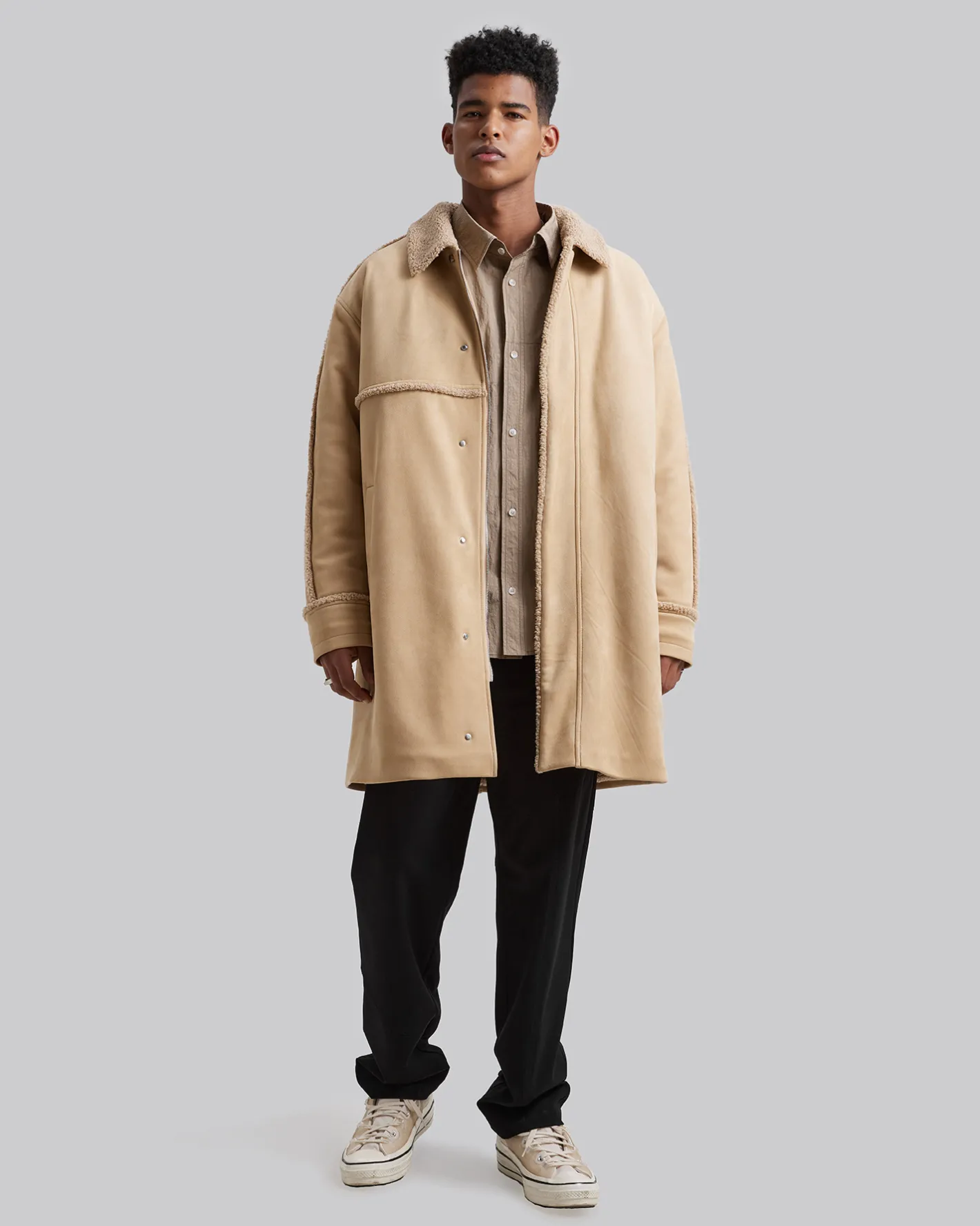 Clearance Suede Jacket With Fleece Lining Man Coat