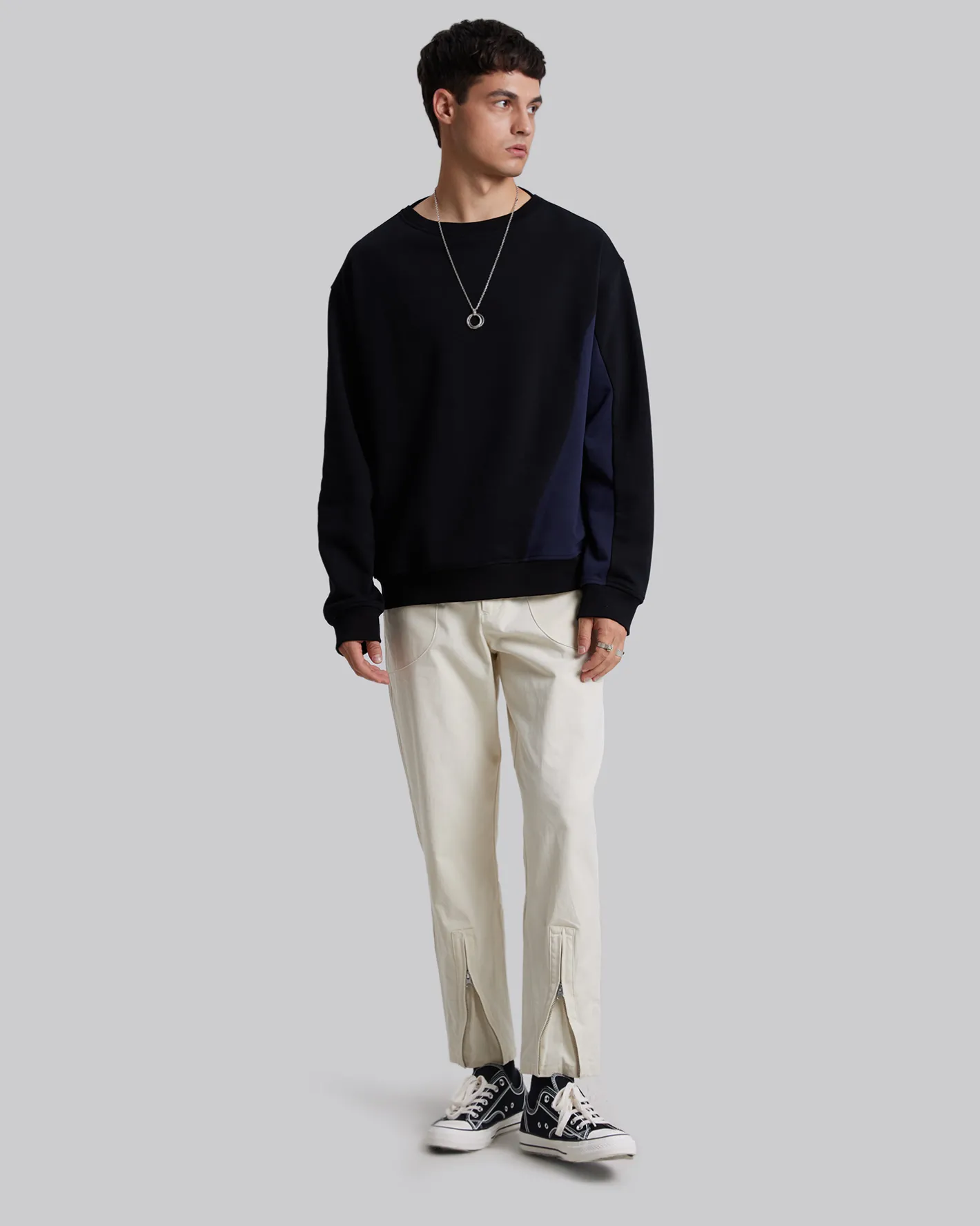 Sale Sweatshirt With Paneled Splits Man Standard