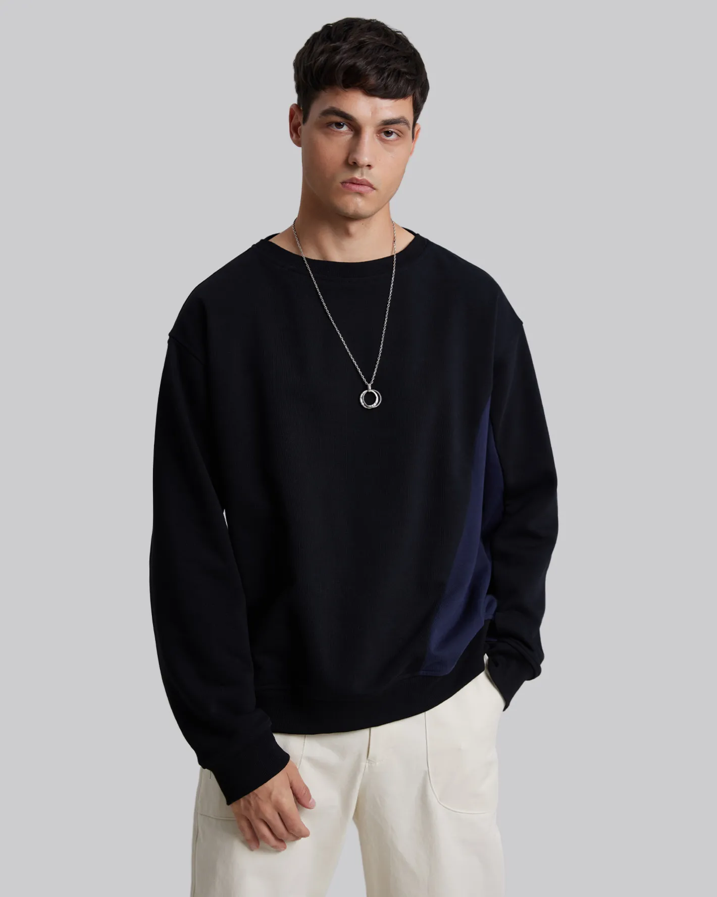 Sale Sweatshirt With Paneled Splits Man Standard