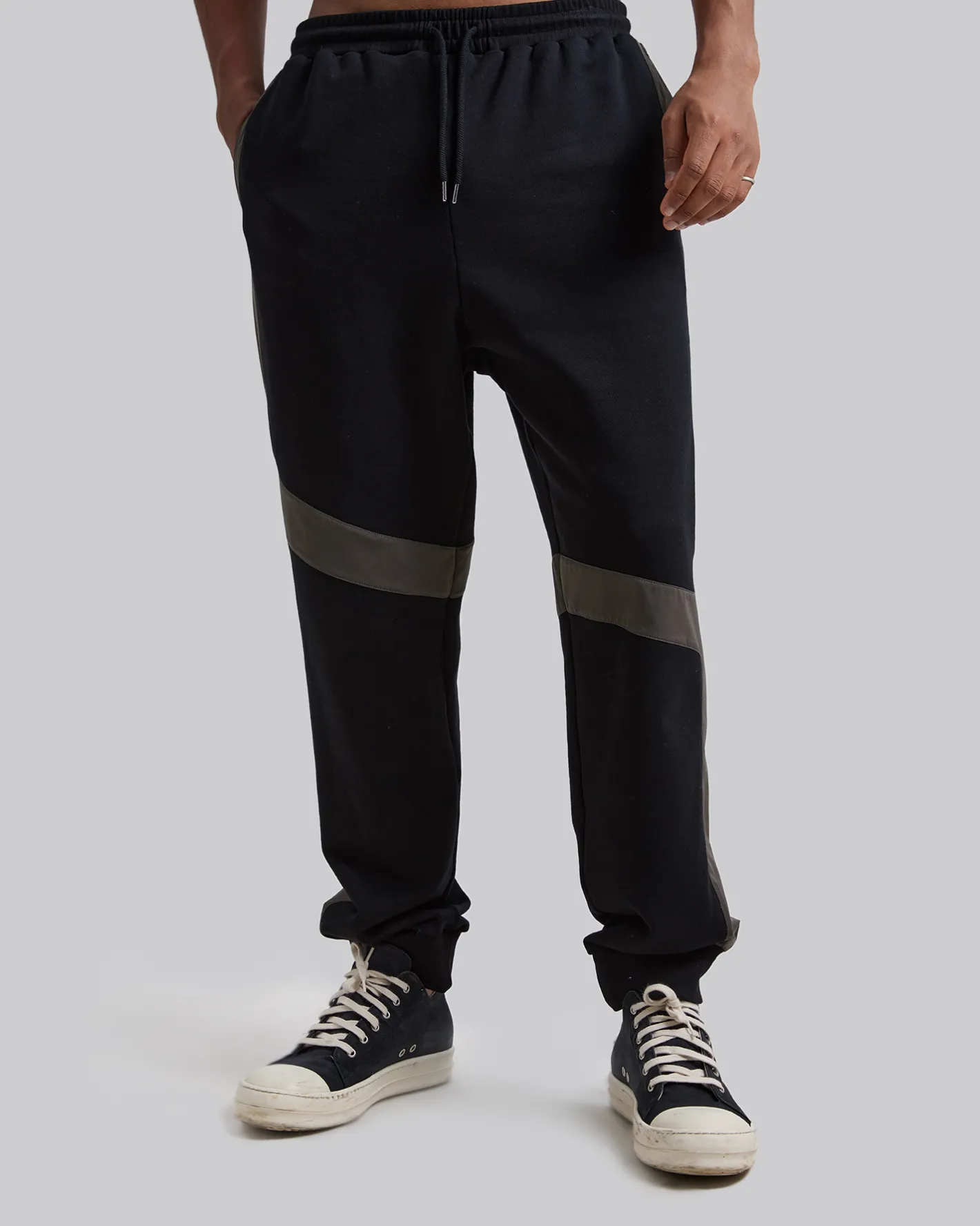 Outlet Track Pants With Asymmetrical Pattern Man Standard Trousers