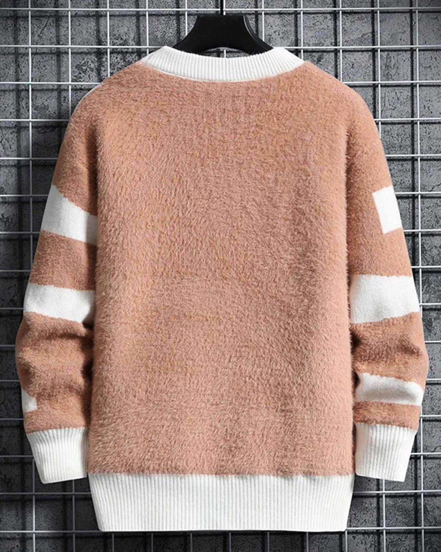 Cheap Two-Tone Crewneck Knit Jumper Man Standard