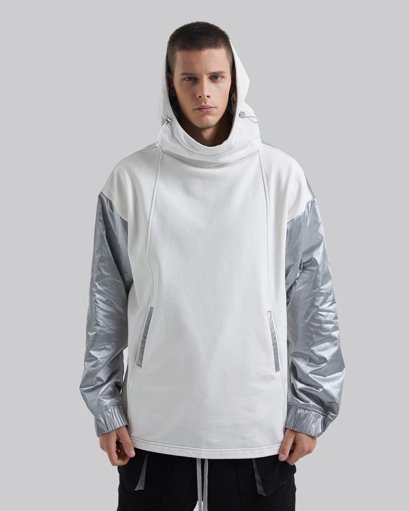 Fashion Two-Tone Paneled Hoodie Man Standard