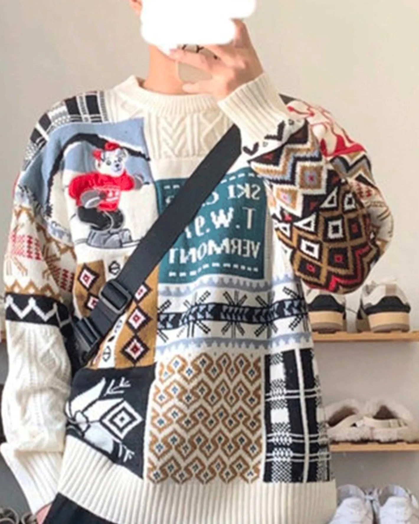 Flash Sale Vintage Cable-Knitted Crew Jumper Man Standard
