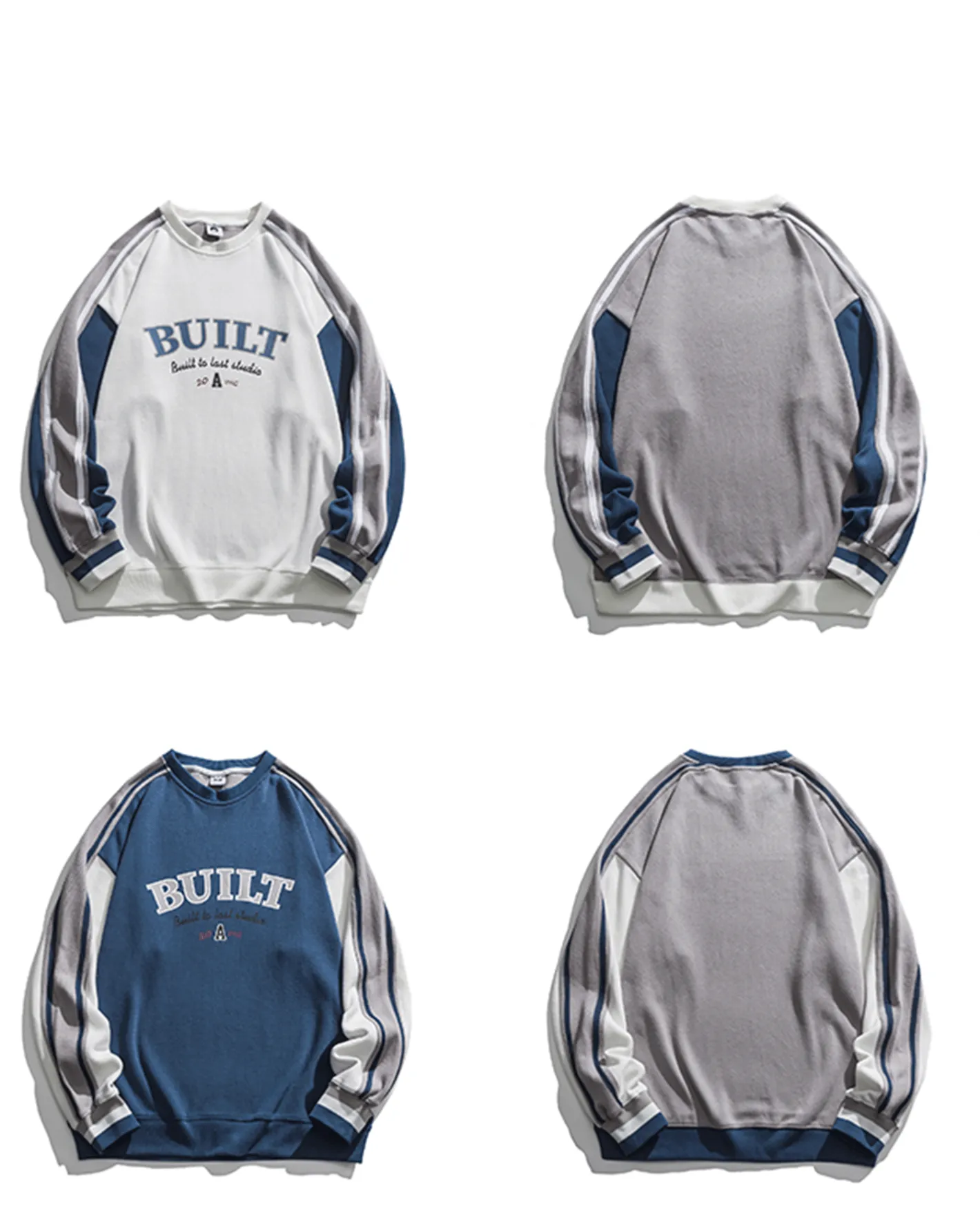 Online Vintage Colorblock Cotton Sweatshirt Man Standard
