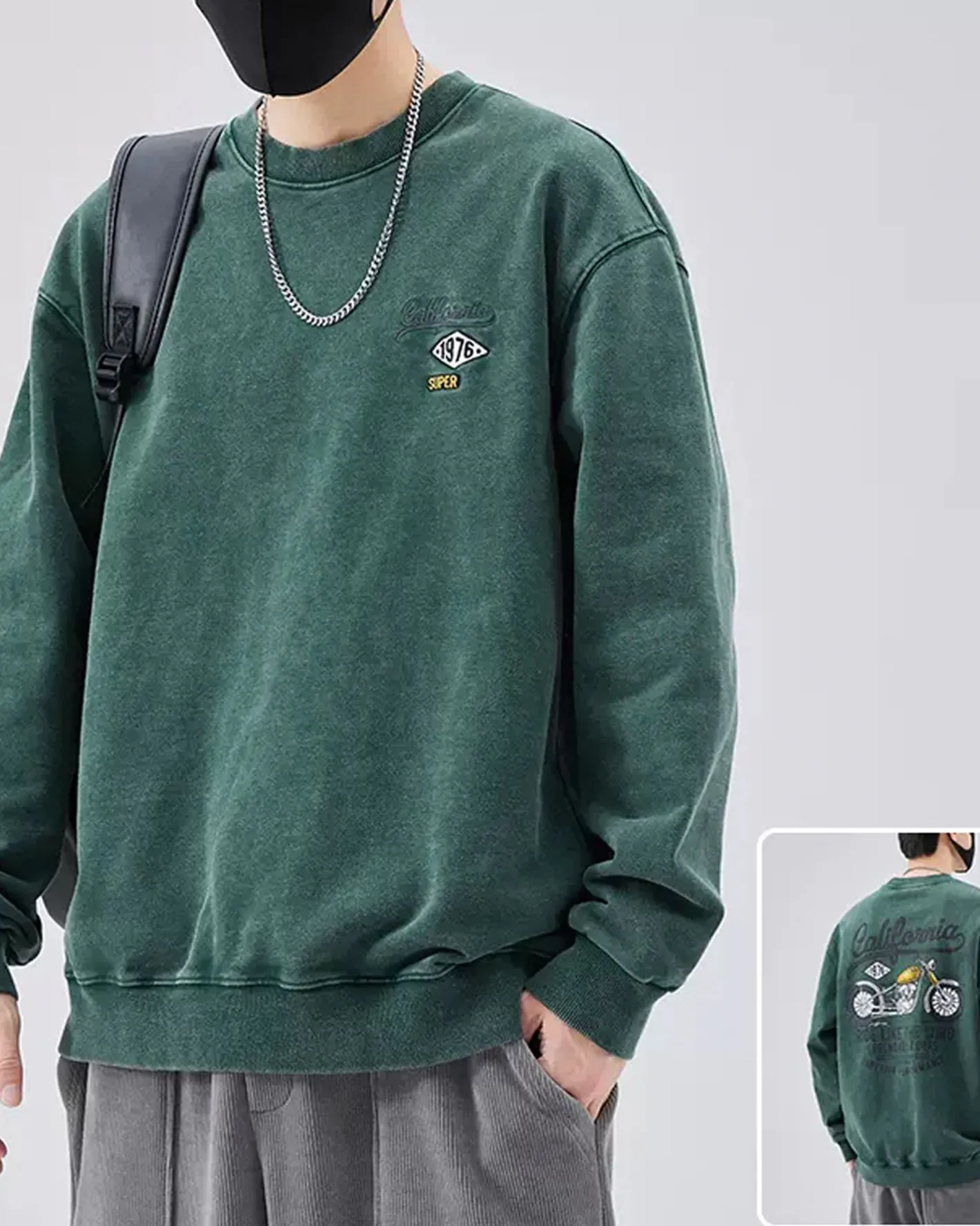 Best Sale Vintage Crewneck Cotton Sweatshirt Man Standard