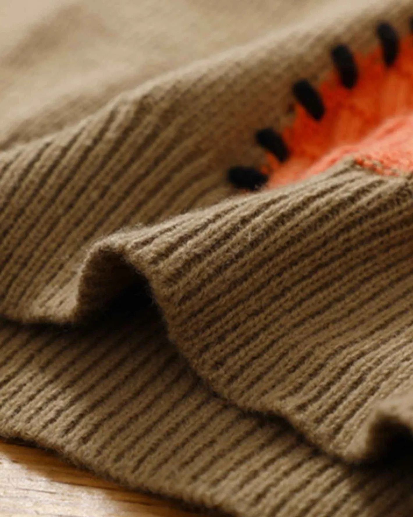 Best Sale Vintage Patchwork Knit Jumper Man Thicker