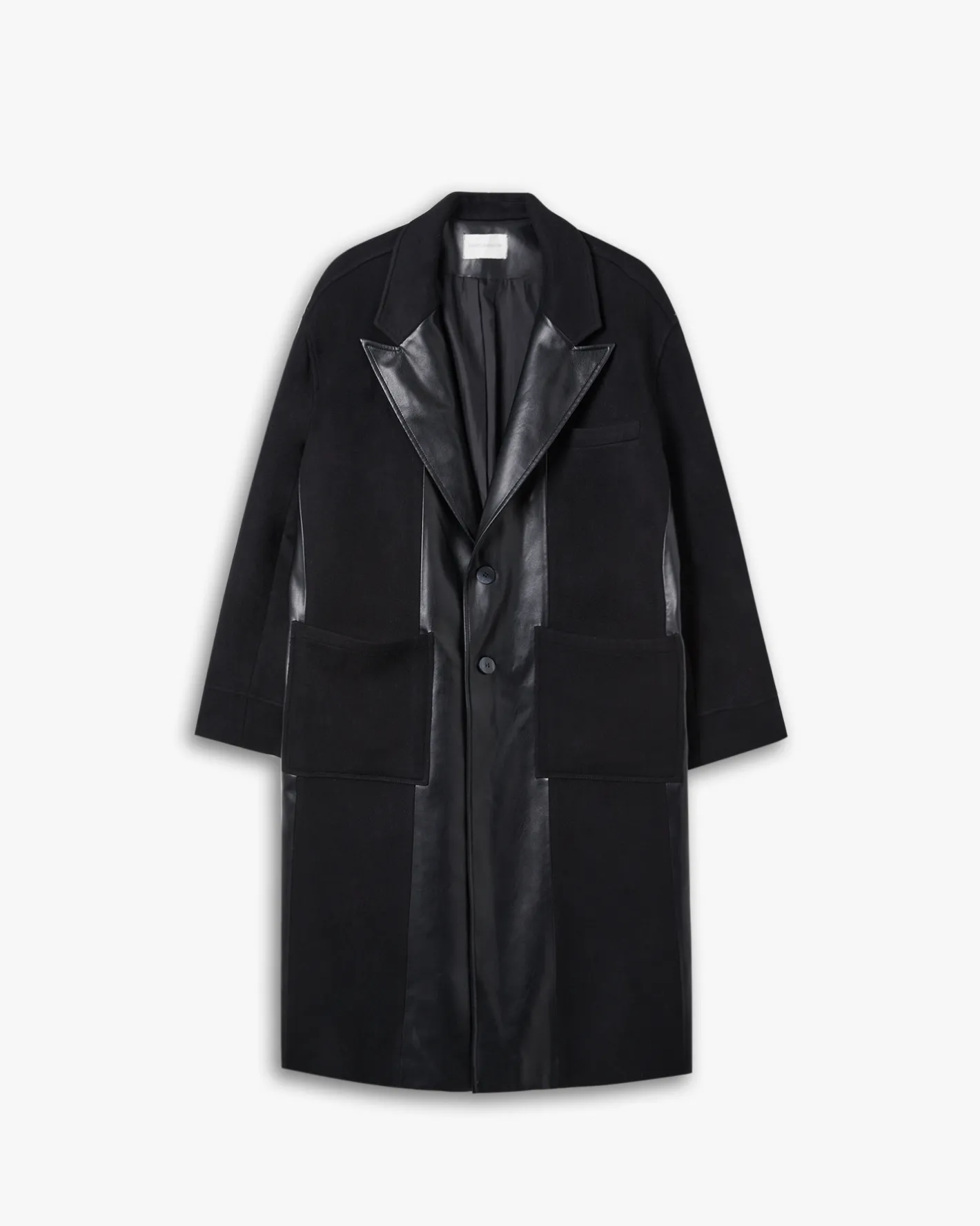 Flash Sale Wool &Faux-Leather Panel Coat Man Coat