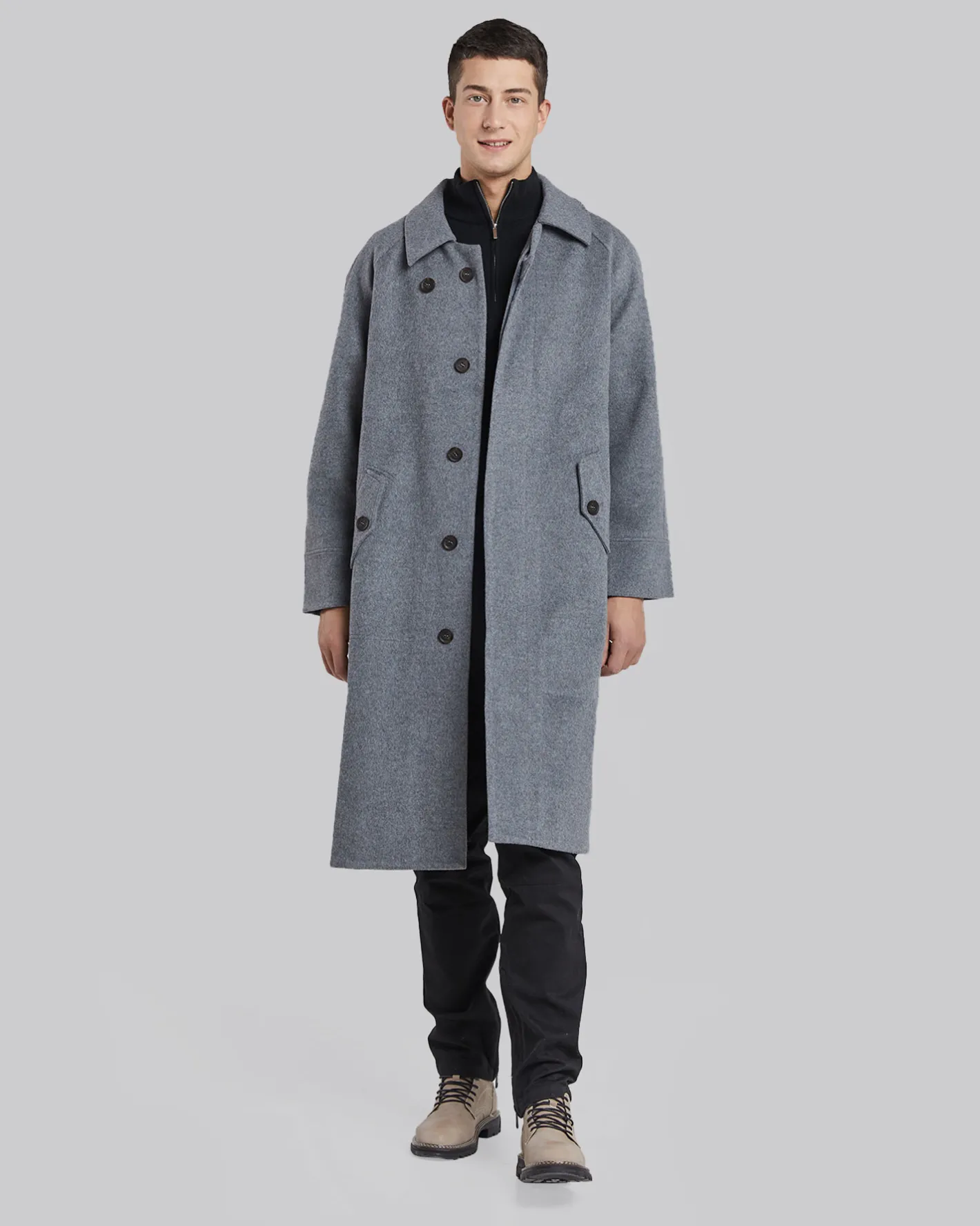 Cheap Wool-Cashmere Long Coat Man Coat