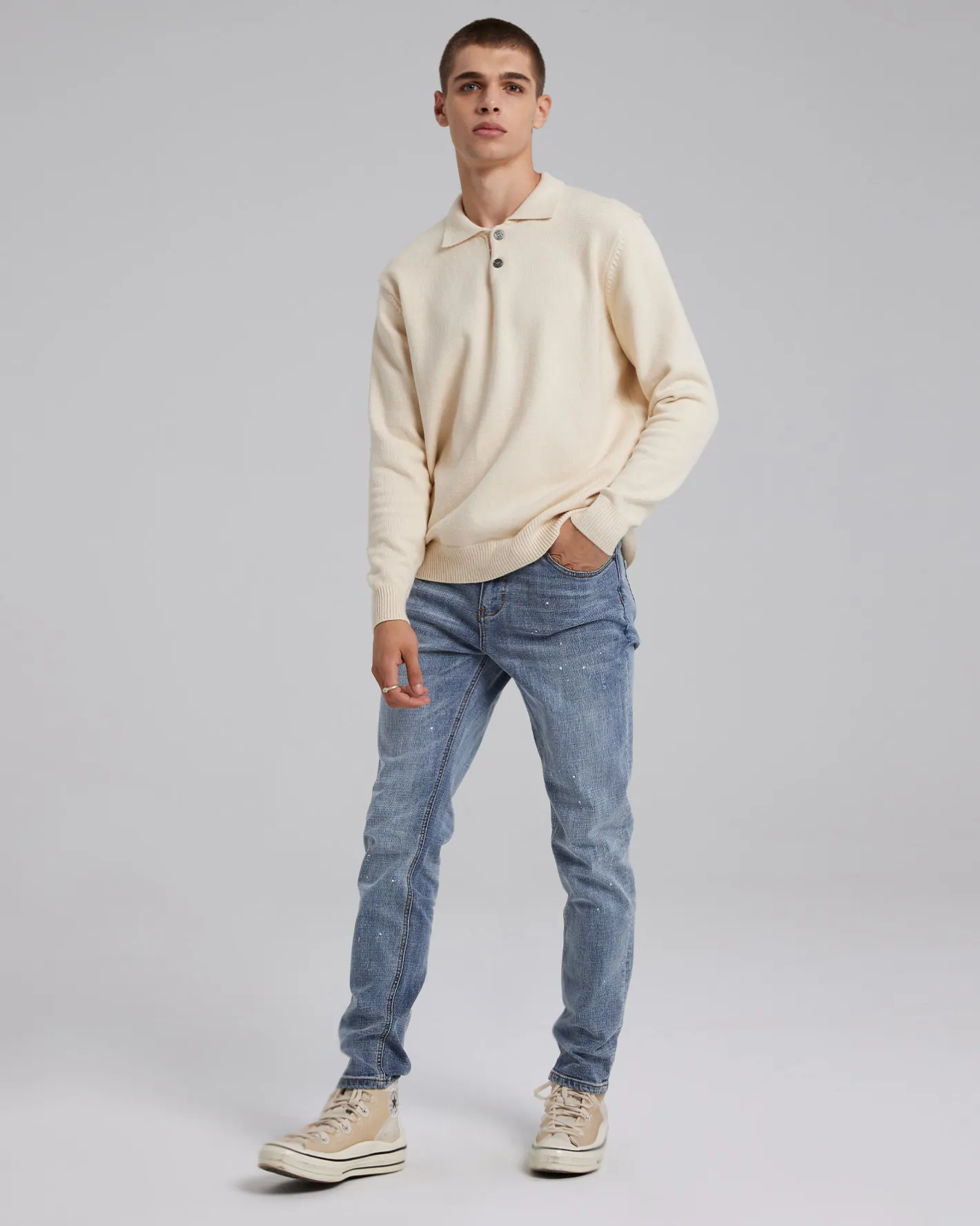 Sale Wool-Cashmere Polo Sweater Man Standard