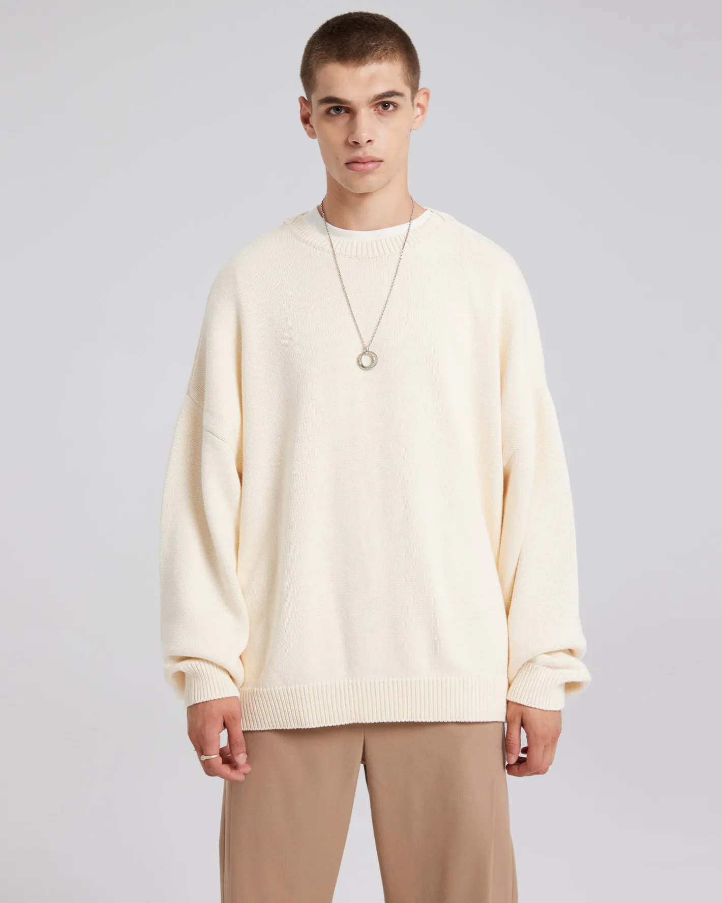 Best Sale Wool-Cashmere Smooth Pull-Over Man Standard